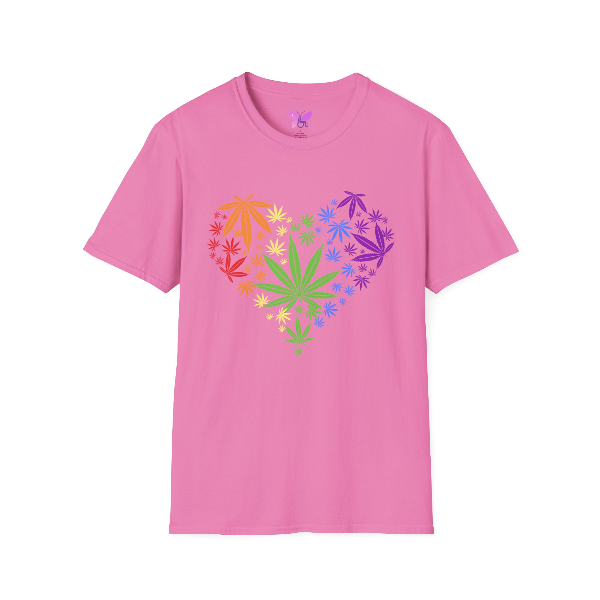 Colorful Heart Cannabis Unisex T-Shirt, Funny Weed Tee, Gift for Stoners, LGBTQ Pride Apparel, Casual Daily Wear - Image 13