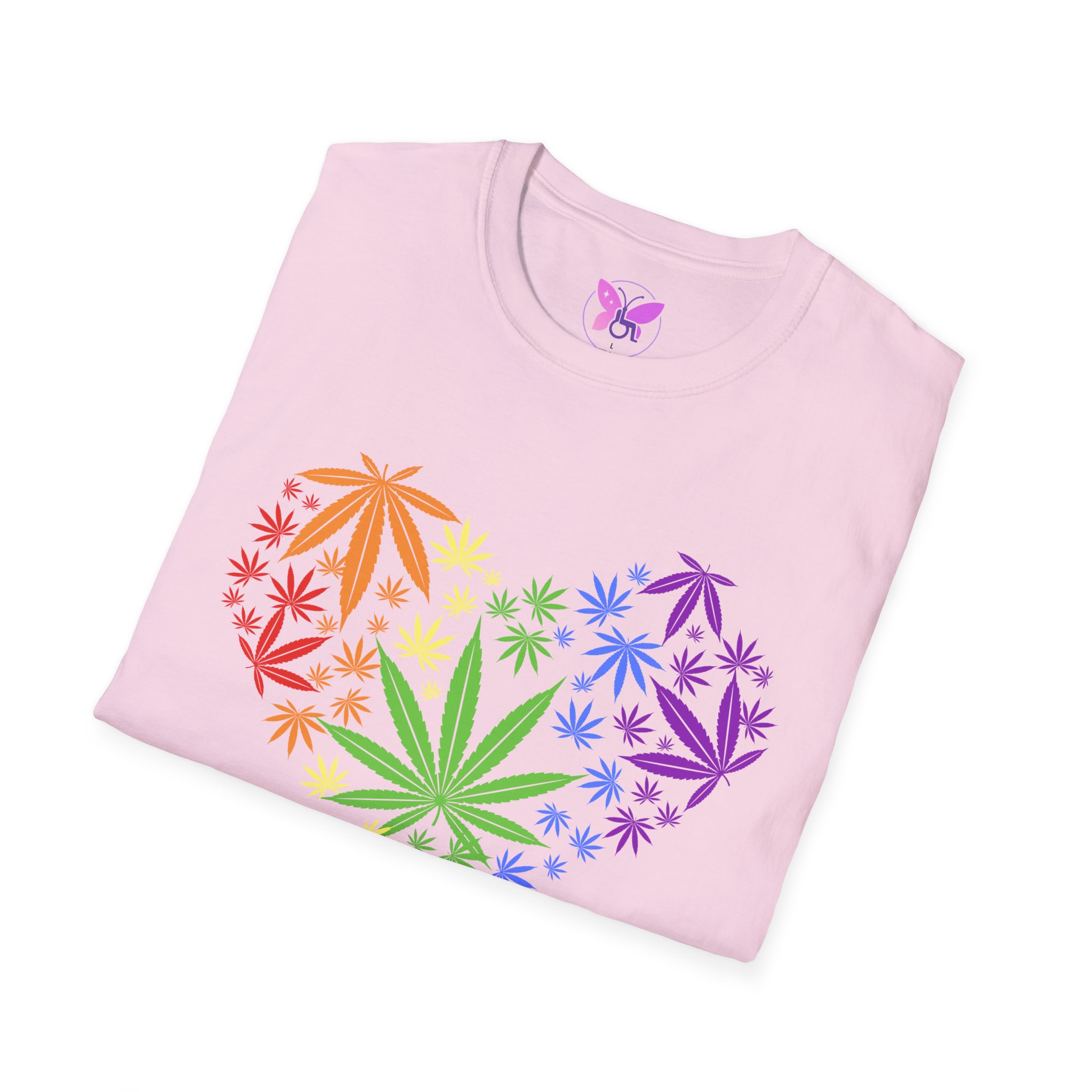 Colorful Heart Cannabis Unisex T-Shirt, Funny Weed Tee, Gift for Stoners, LGBTQ Pride Apparel, Casual Daily Wear - Image 12