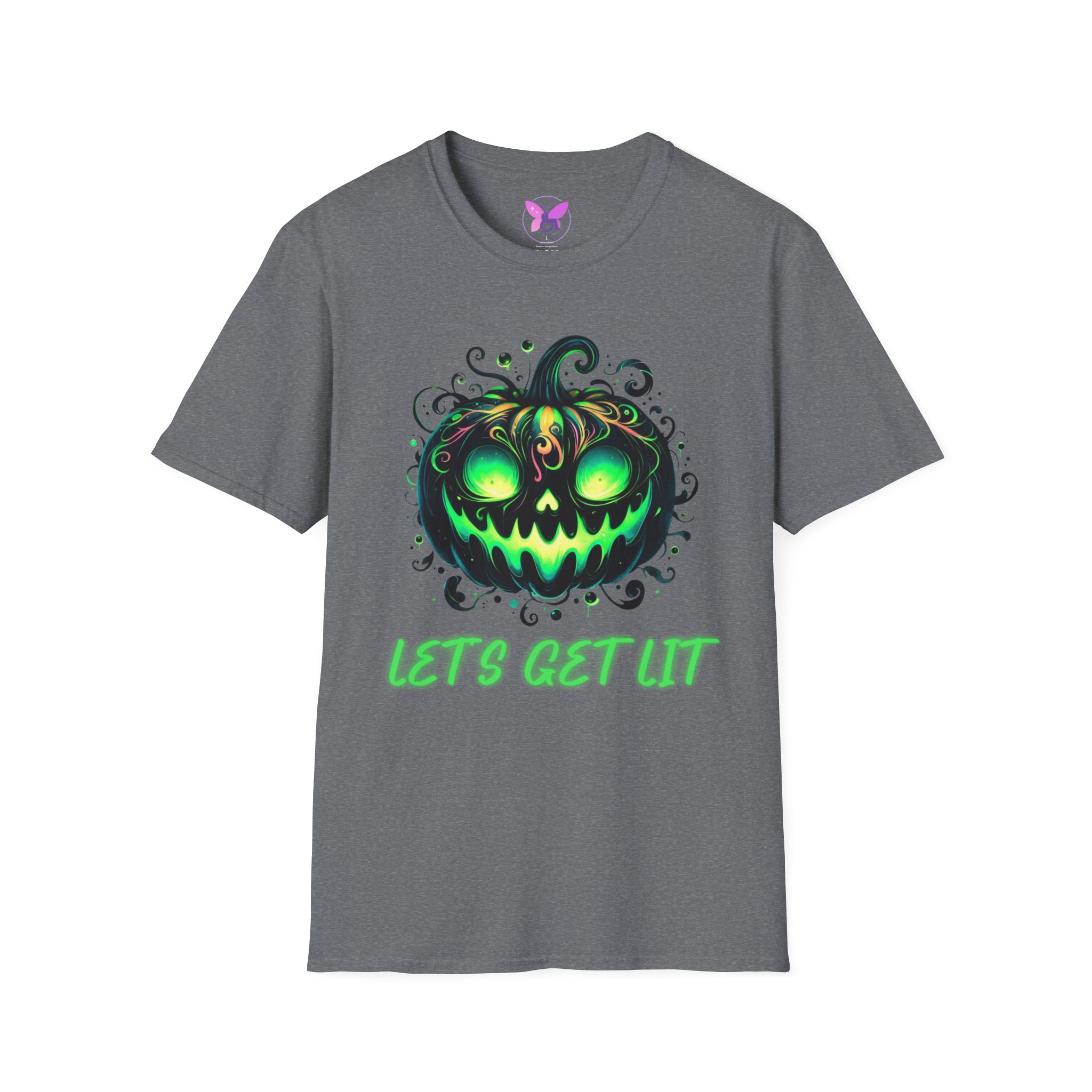 Halloween Glow Pumpkin T-Shirt Lets Get Lit Green Jack O Lantern Tee Spooky Funny Halloween Party Shirt Halloween Costume Top - Image 21