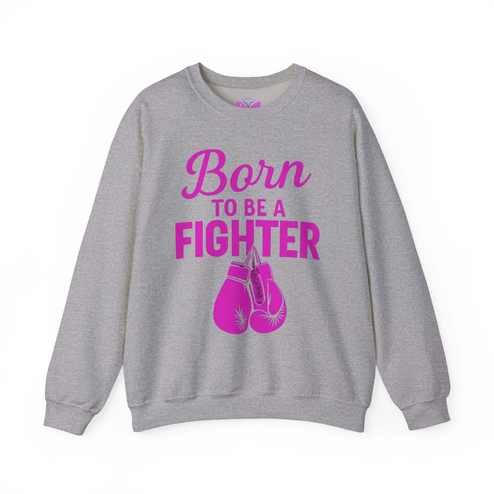 Adult Breast Cancer Fighter Crewneck Sweatshirt Cancer Awareness Pink Ribbon Unisex Jumper - Image 9