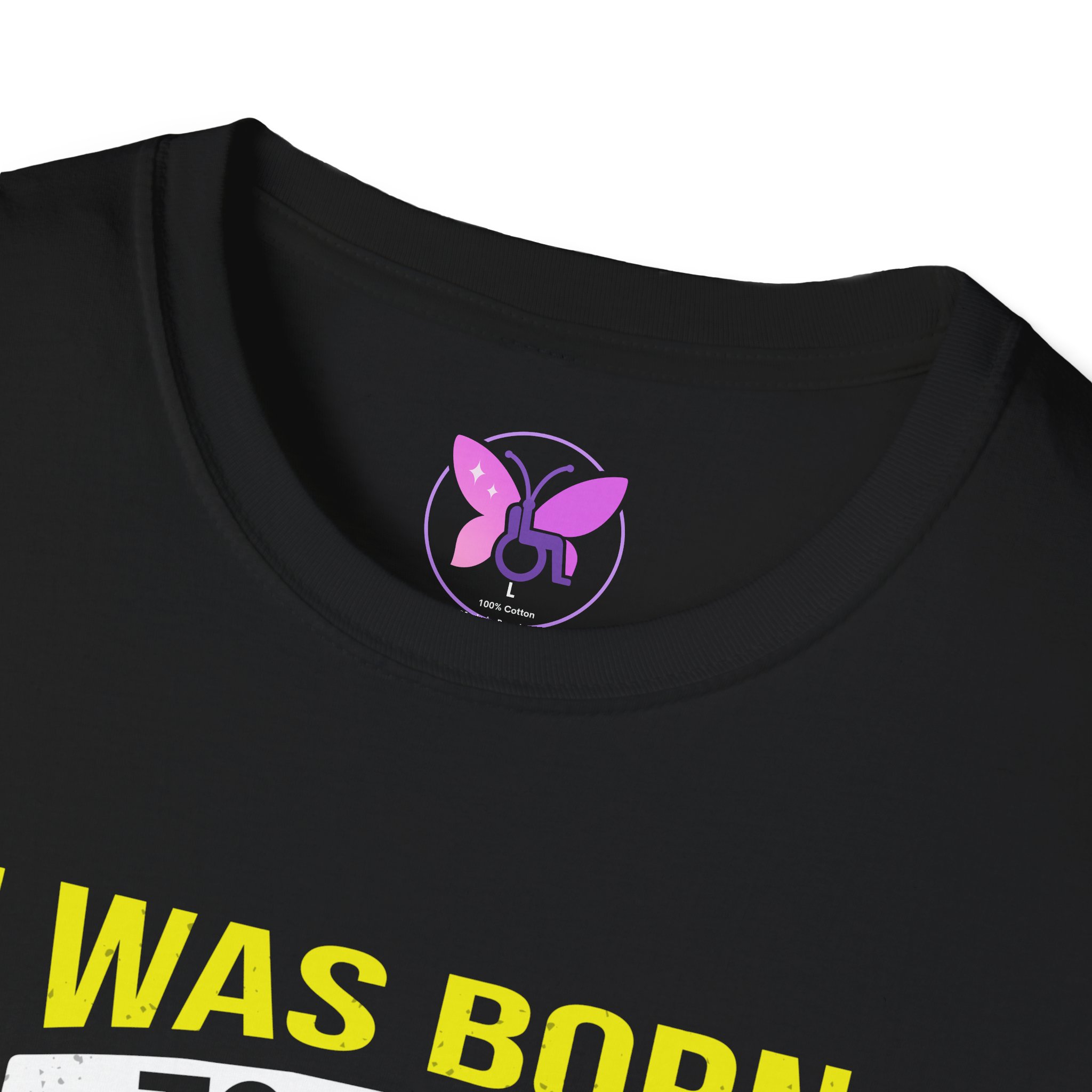 Empowering Fighter Tee , Gift for Cancer Awareness, Unisex Yellow Ribbon Sarcoma and Bone Cancer Awareness Tee I Was Born To Be A Fighter - Image 3