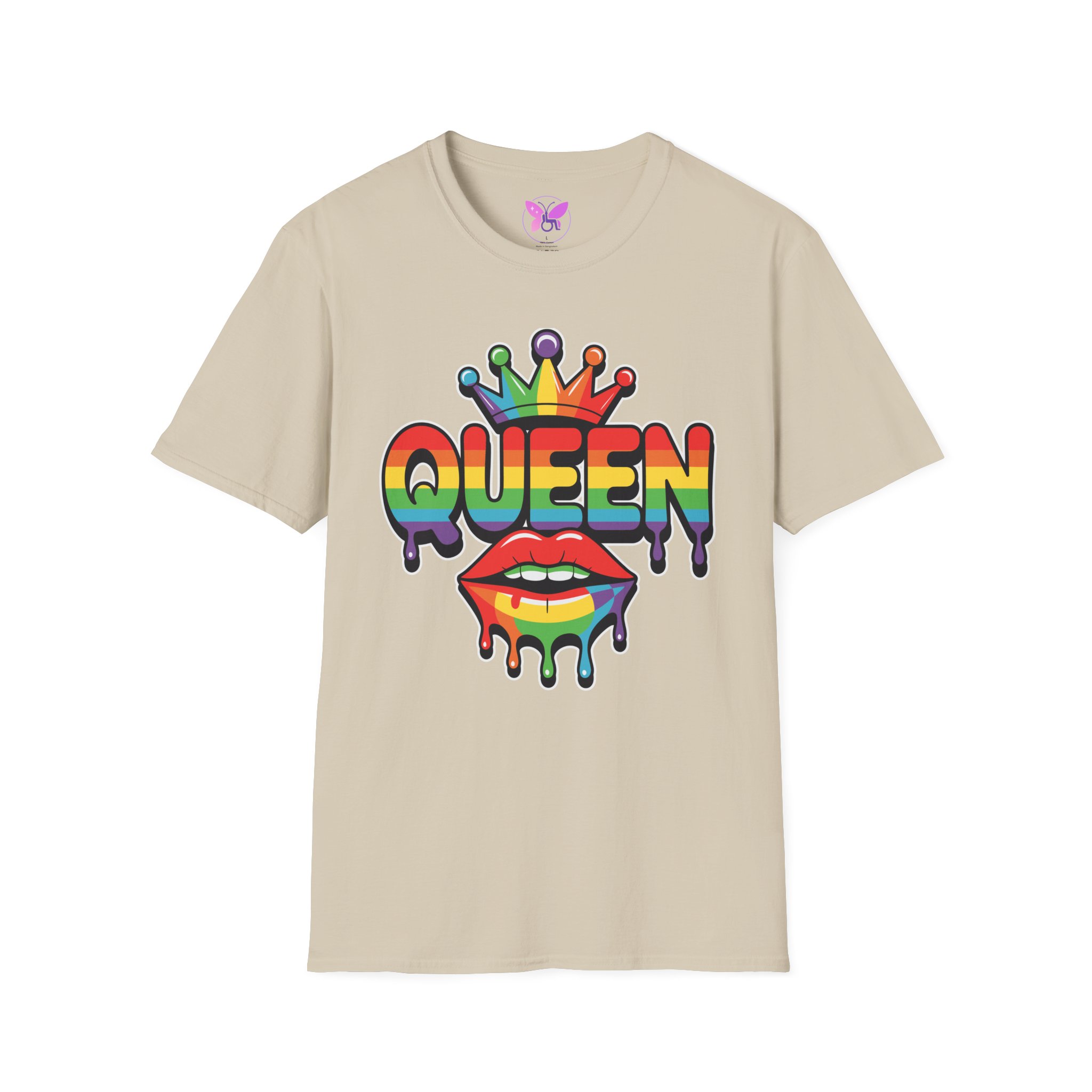 Pride Queen LGBTQ+ Unisex Softstyle T-Shirt, Inspirational Tee, Casual Wear, Gift for Friends, Everyday Comfort, Positive Vibes - Image 9