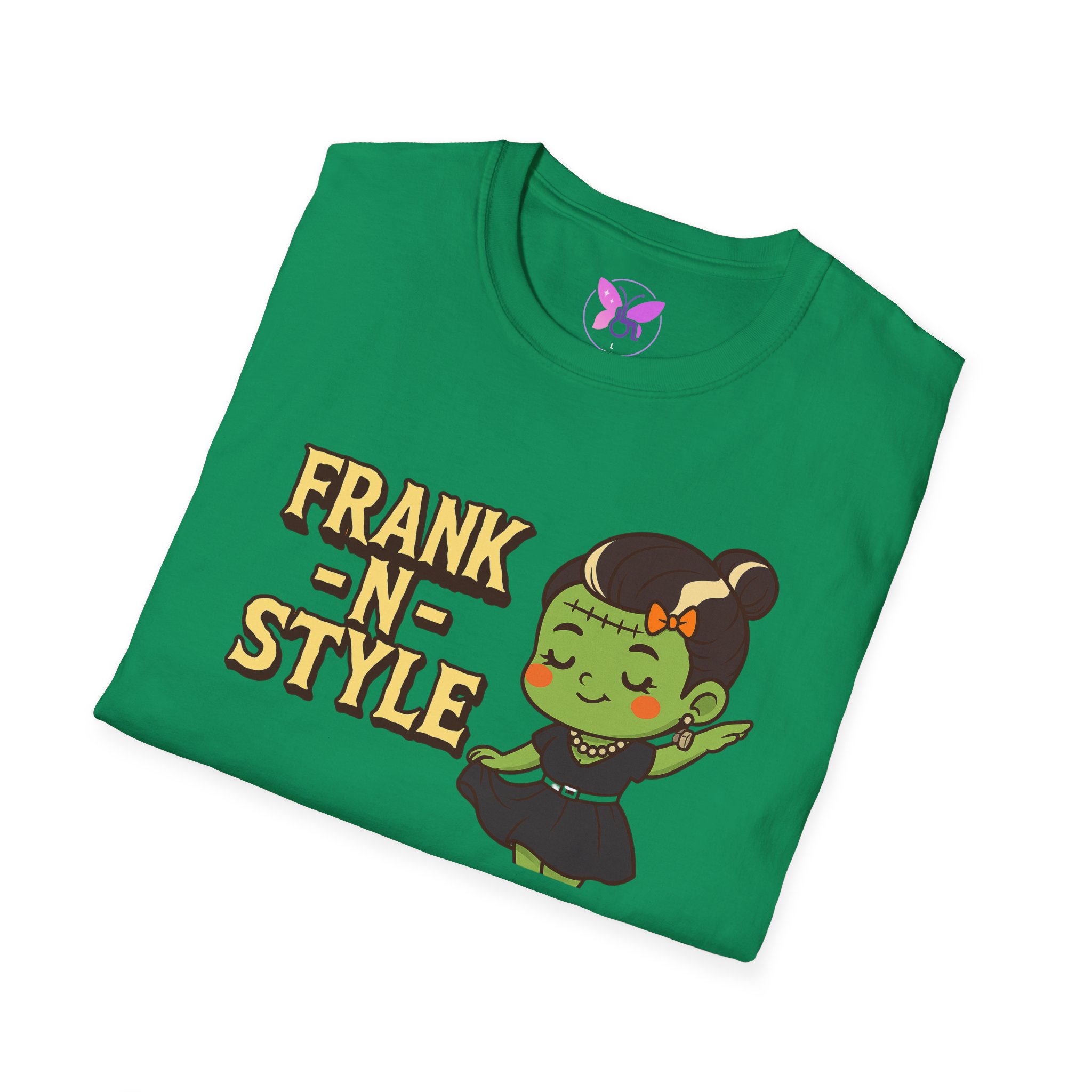 Girl Frank N Style Unisex Softstyle T-Shirt, Halloween Tee, Cute Monster Shirt, Gift for Friends, Spooky Season Apparel - Image 24