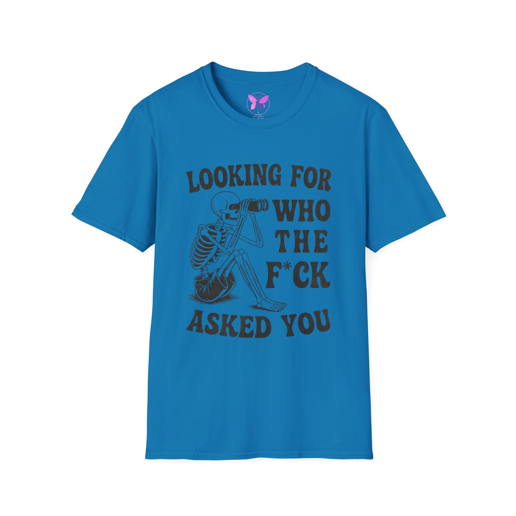 Looking For Who The F*ck Asked You Skeleton Graphic Tee Edgy Statement Halloween - Image 17