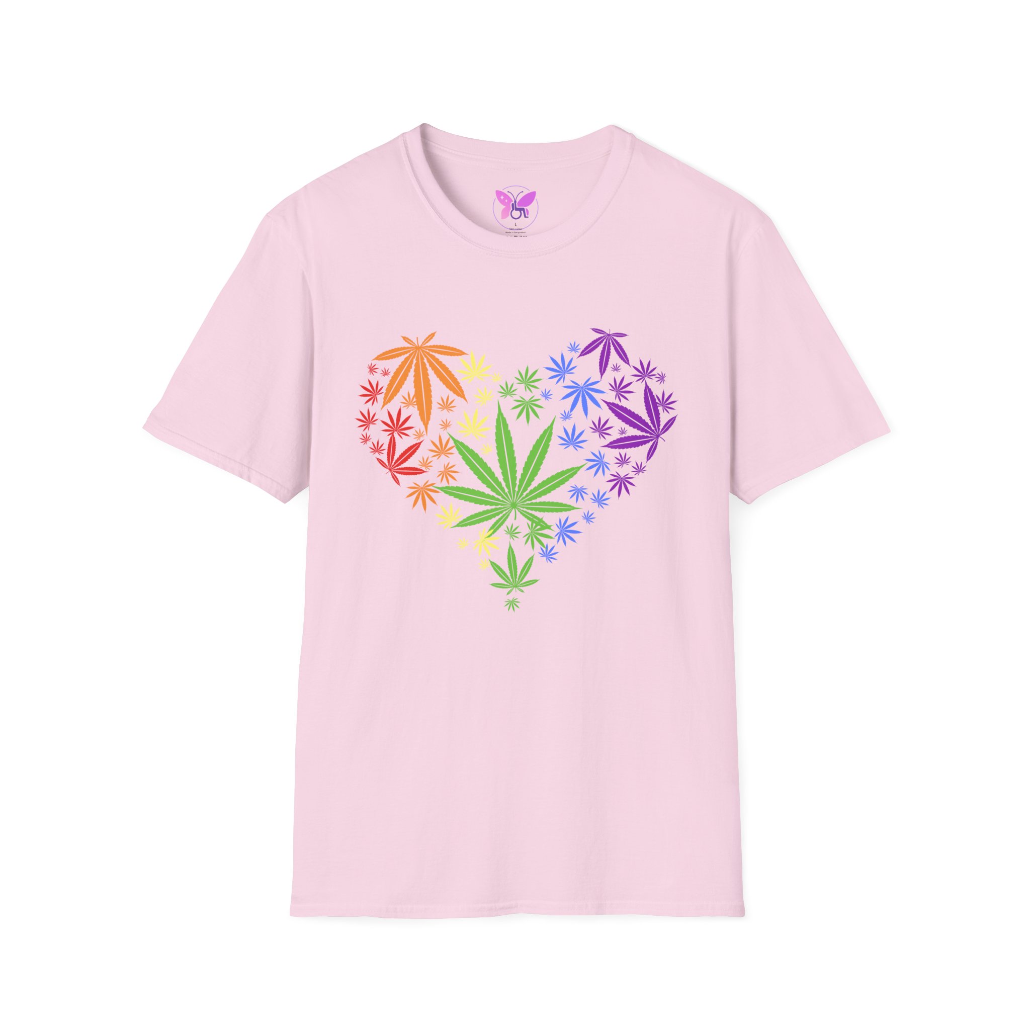 Colorful Heart Cannabis Unisex T-Shirt, Funny Weed Tee, Gift for Stoners, LGBTQ Pride Apparel, Casual Daily Wear - Image 9