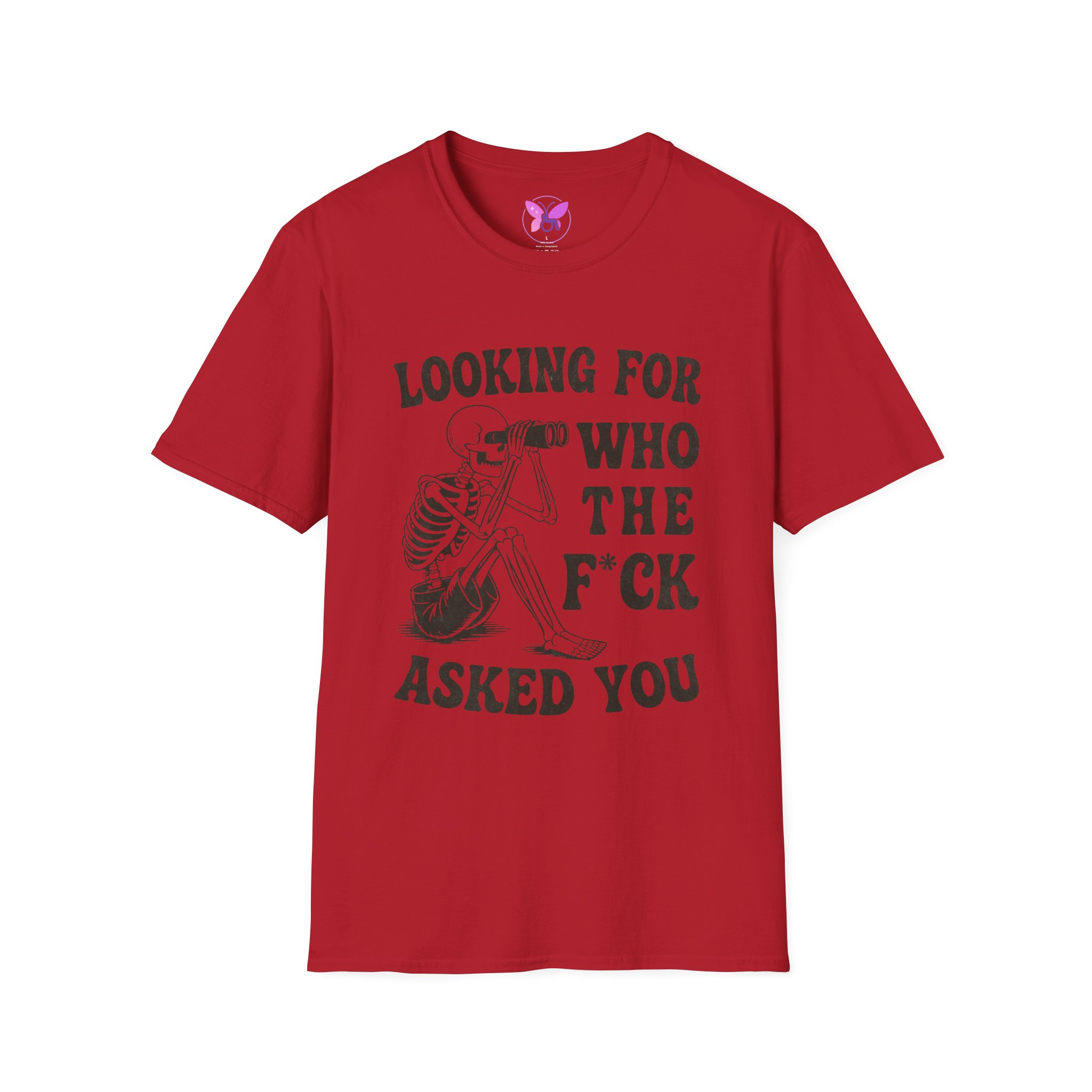Looking For Who The F*ck Asked You Skeleton Graphic Tee Edgy Statement Halloween - Image 29