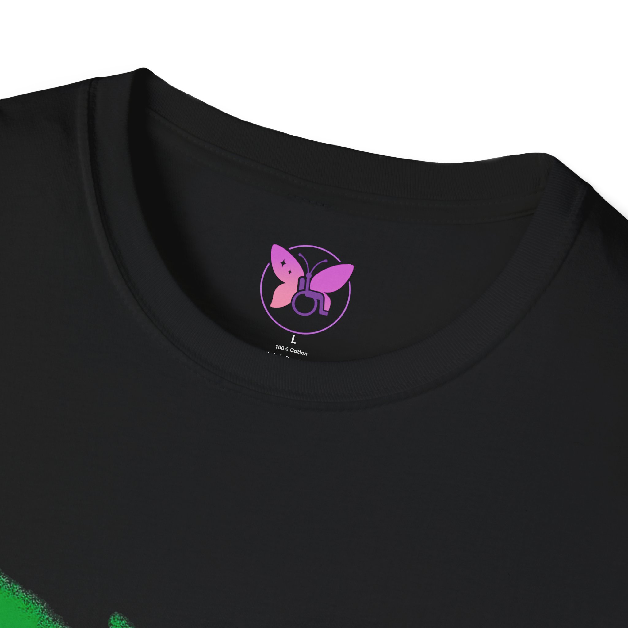 Adult Cerebral Palsy Warrior T-Shirt – Green Butterfly Awareness Tee - Image 3