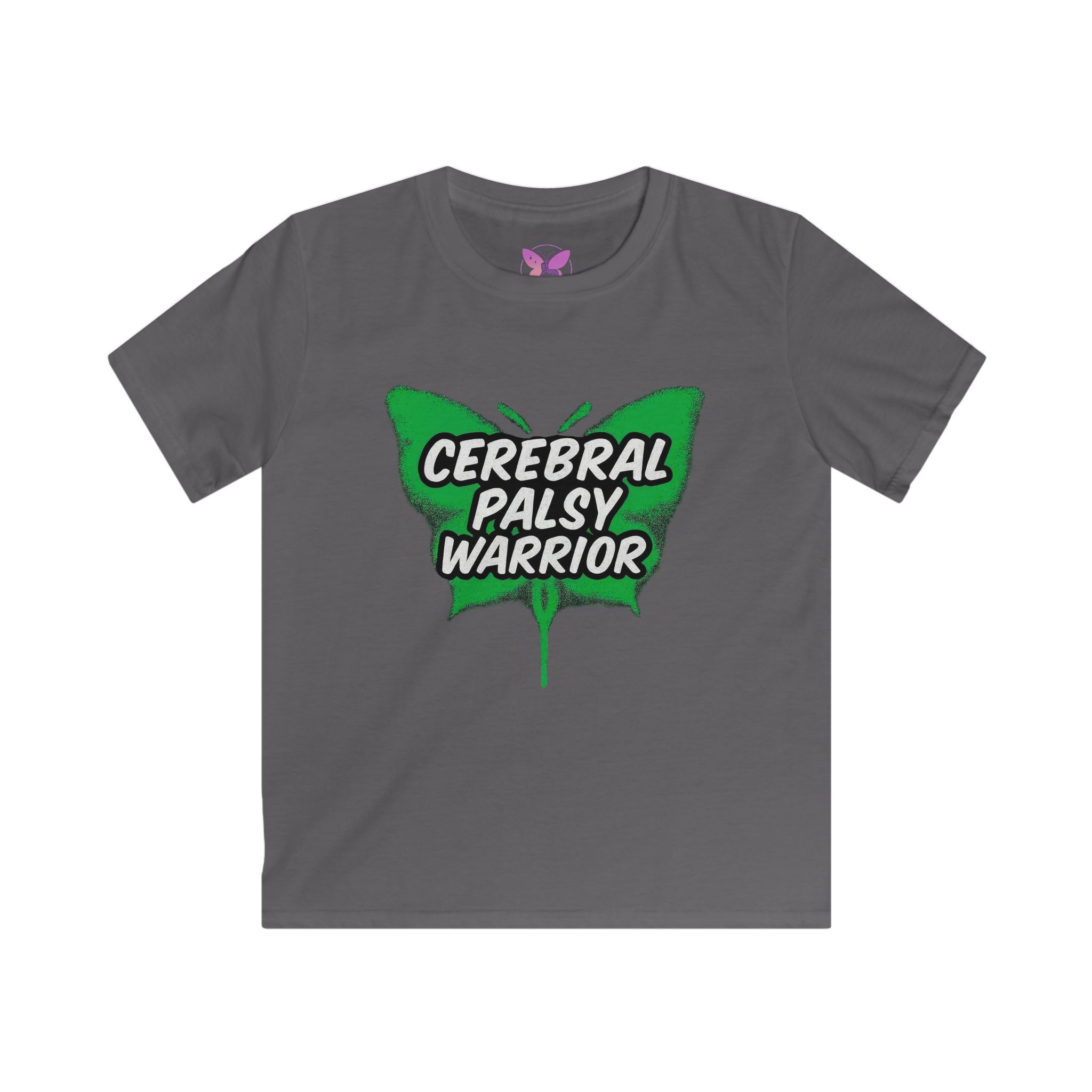 Kids Cerebral Palsy Warrior T-Shirt Green Butterfly Awareness Tee CP Support Shirt - Image 10