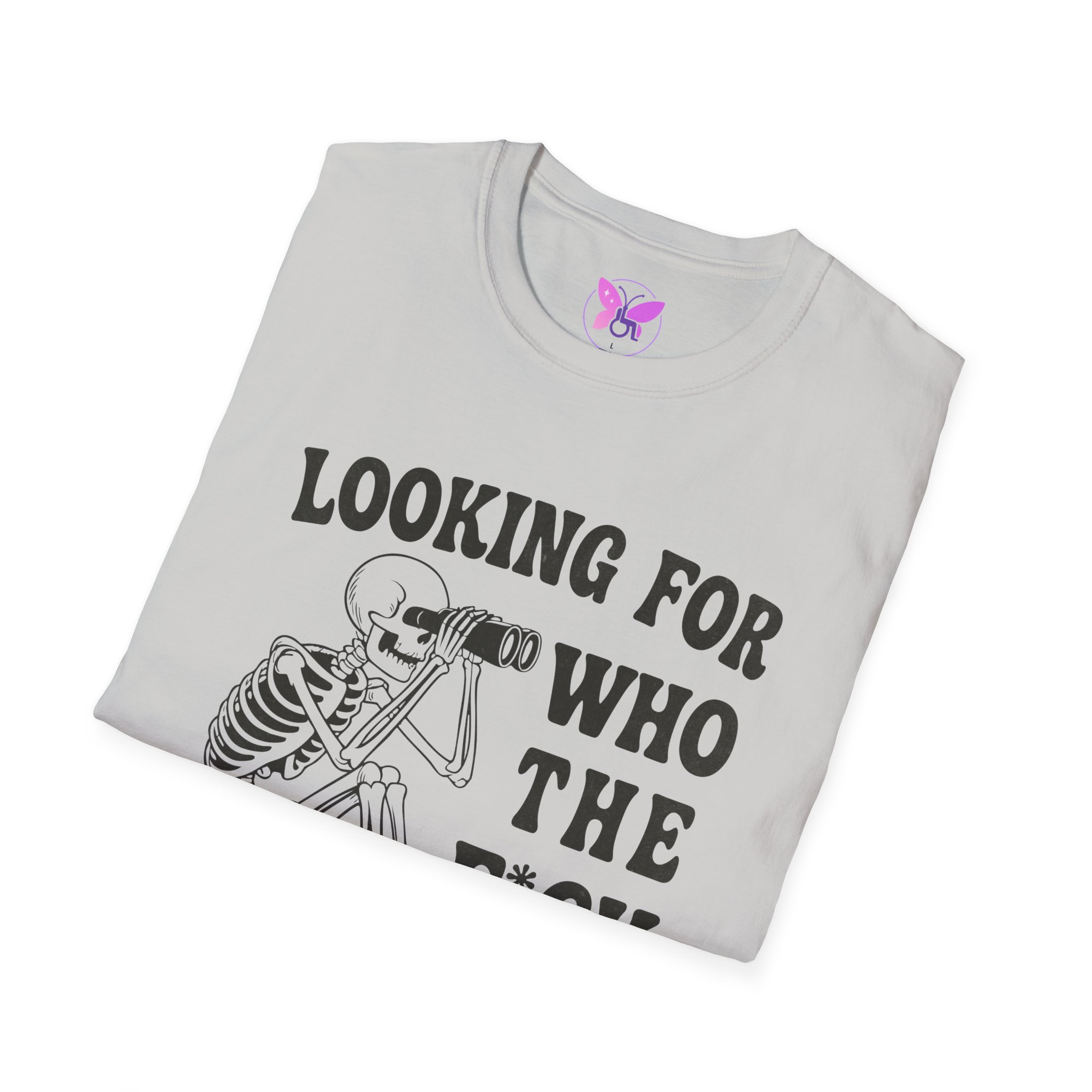 Looking For Who The F*ck Asked You Skeleton Graphic Tee Edgy Statement Halloween - Image 8
