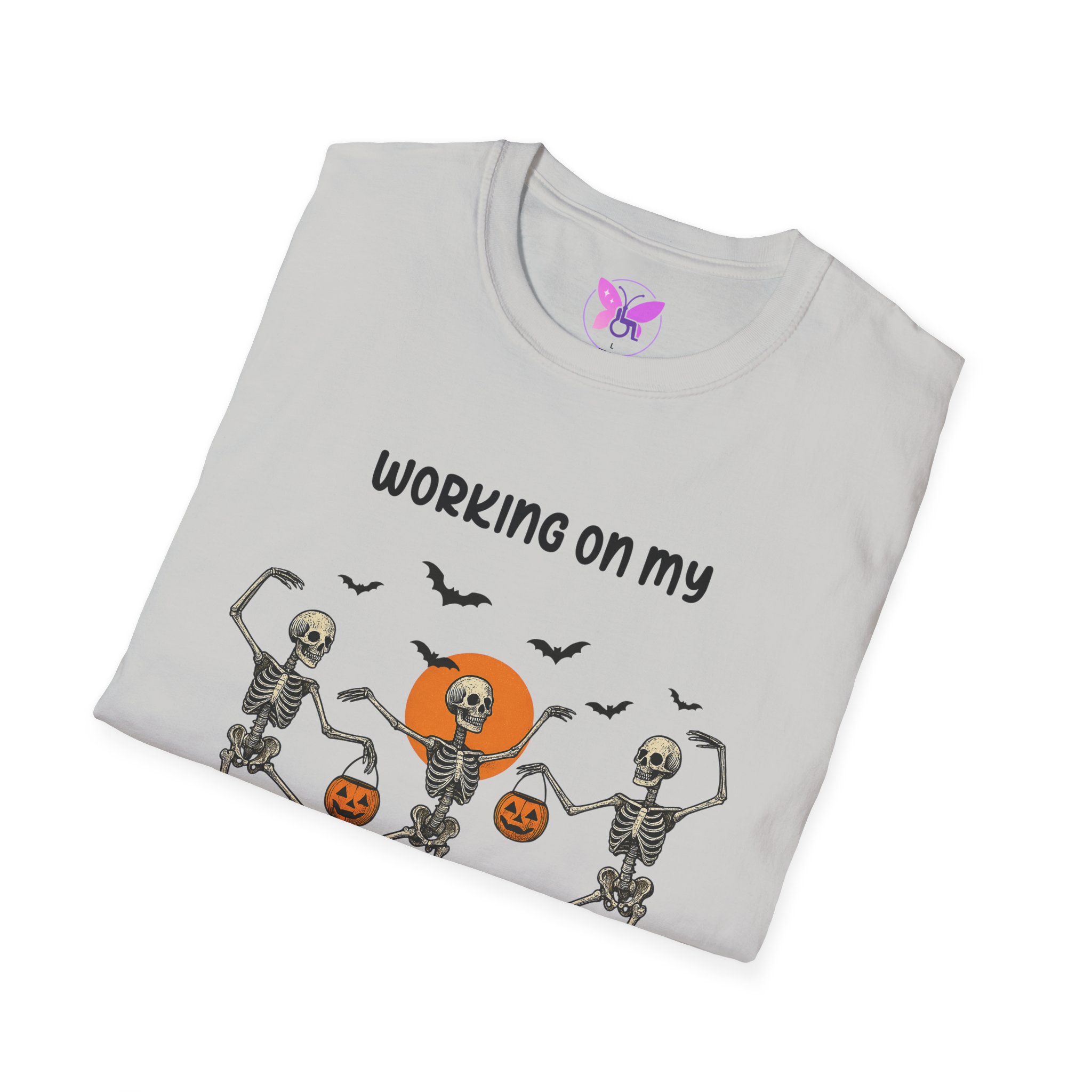 Social Skeleton Halloween Unisex Softstyle T-Shirt, Inspirational Tee, Casual Wear, Gift for Friends, Everyday Comfort, Positive Vibes - Image 12