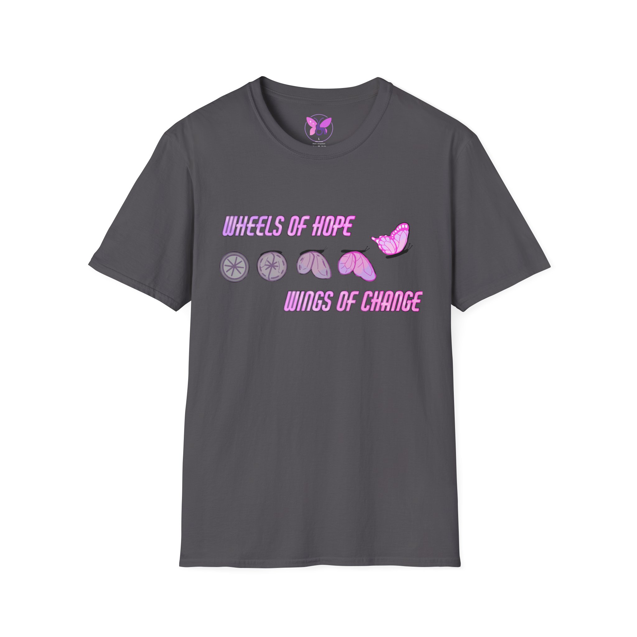 Wheels of Hope Unisex Softstyle T-Shirt, Inspirational Tee, Casual Wear, Gift for Friends, Everyday Comfort, Positive Vibes - Image 25