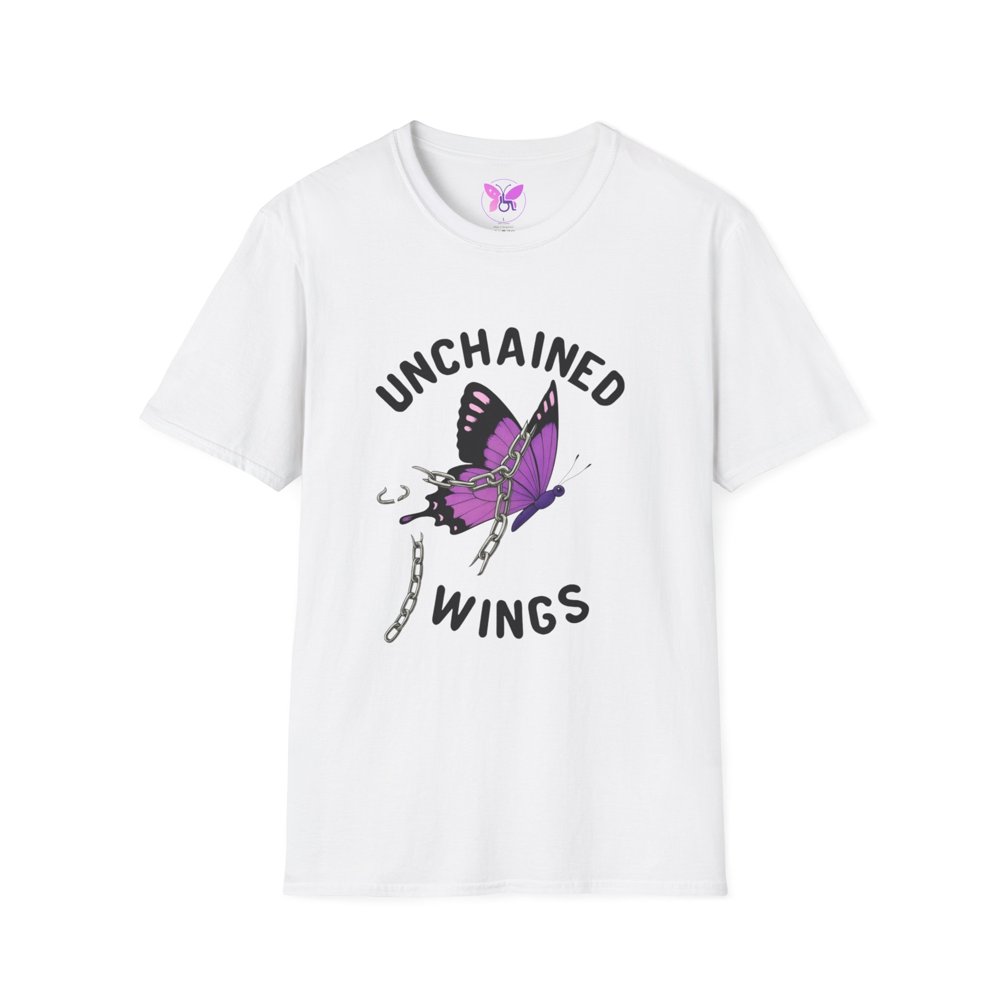 Unchained Butterfly Wings T-Shirt - Survivors, Dreamers, Free Spirits , Resilience, Purple Freedom Tee, Emancipation, Personal Growth Tee,