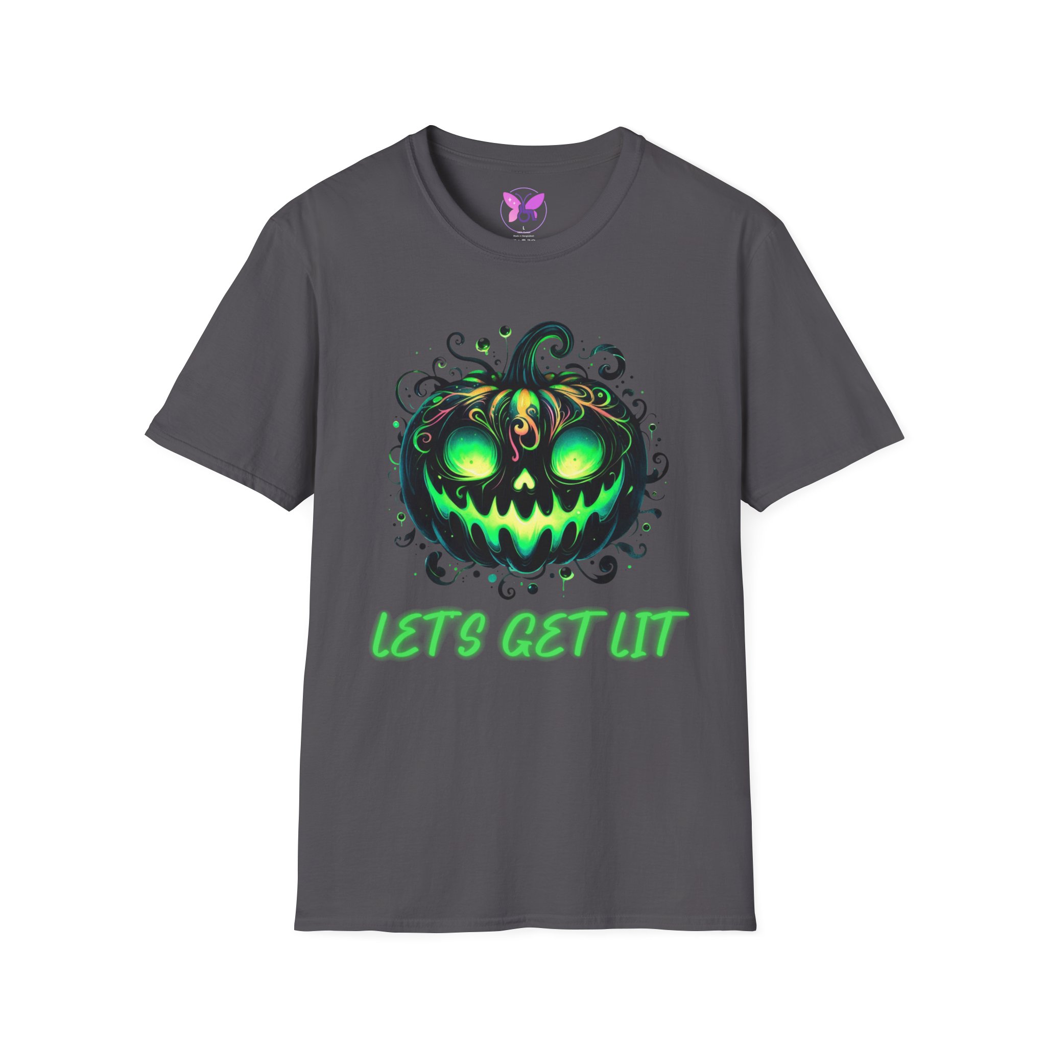 Halloween Glow Pumpkin T-Shirt Lets Get Lit Green Jack O Lantern Tee Spooky Funny Halloween Party Shirt Halloween Costume Top - Image 29