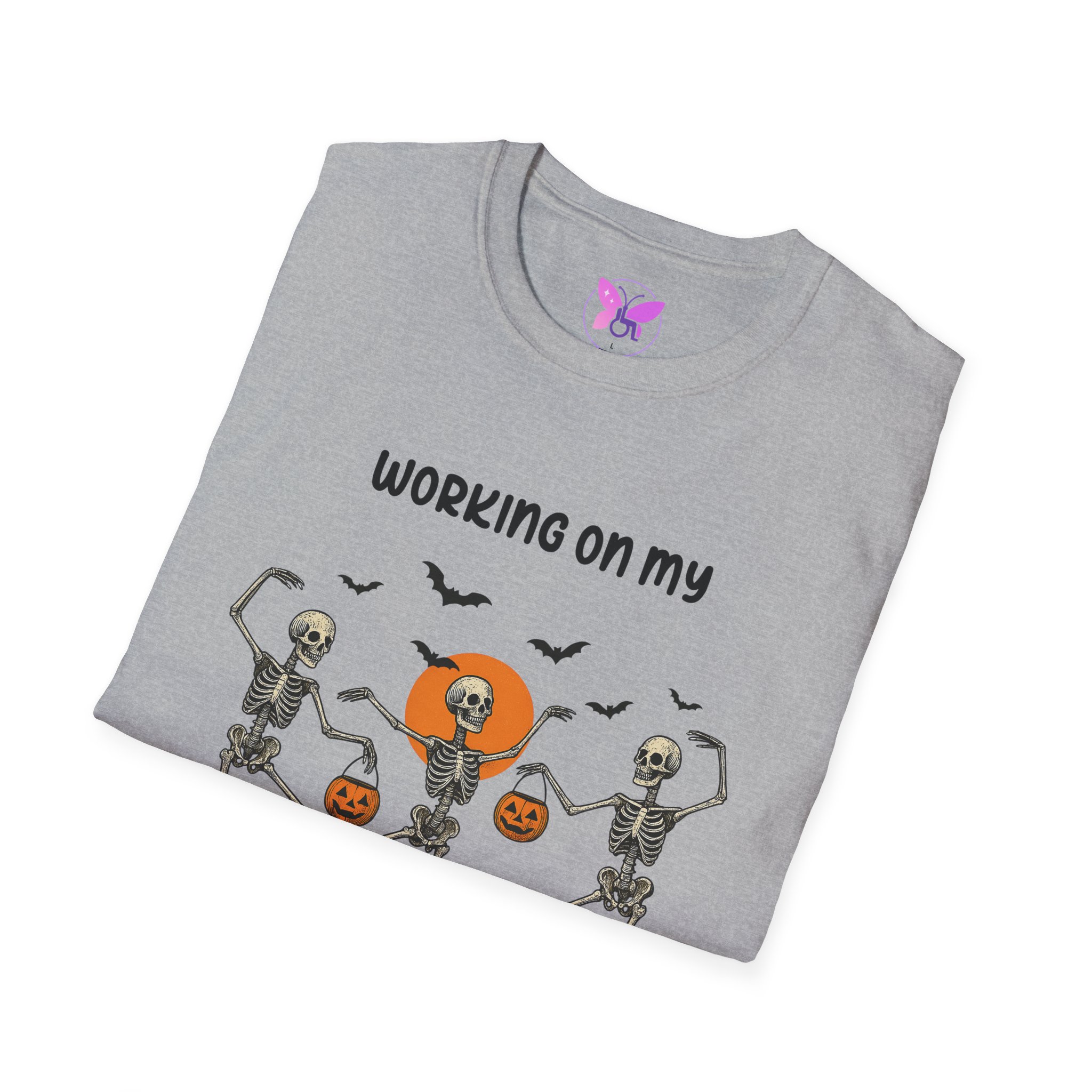 Social Skeleton Halloween Unisex Softstyle T-Shirt, Inspirational Tee, Casual Wear, Gift for Friends, Everyday Comfort, Positive Vibes - Image 16