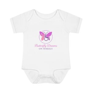 Butterfly Dreams on Wheels Infant Bodysuit Wheelchair Graphic Tee -Disability Empowerment Gift Apparel Disability Pride, Baby Shower Gift