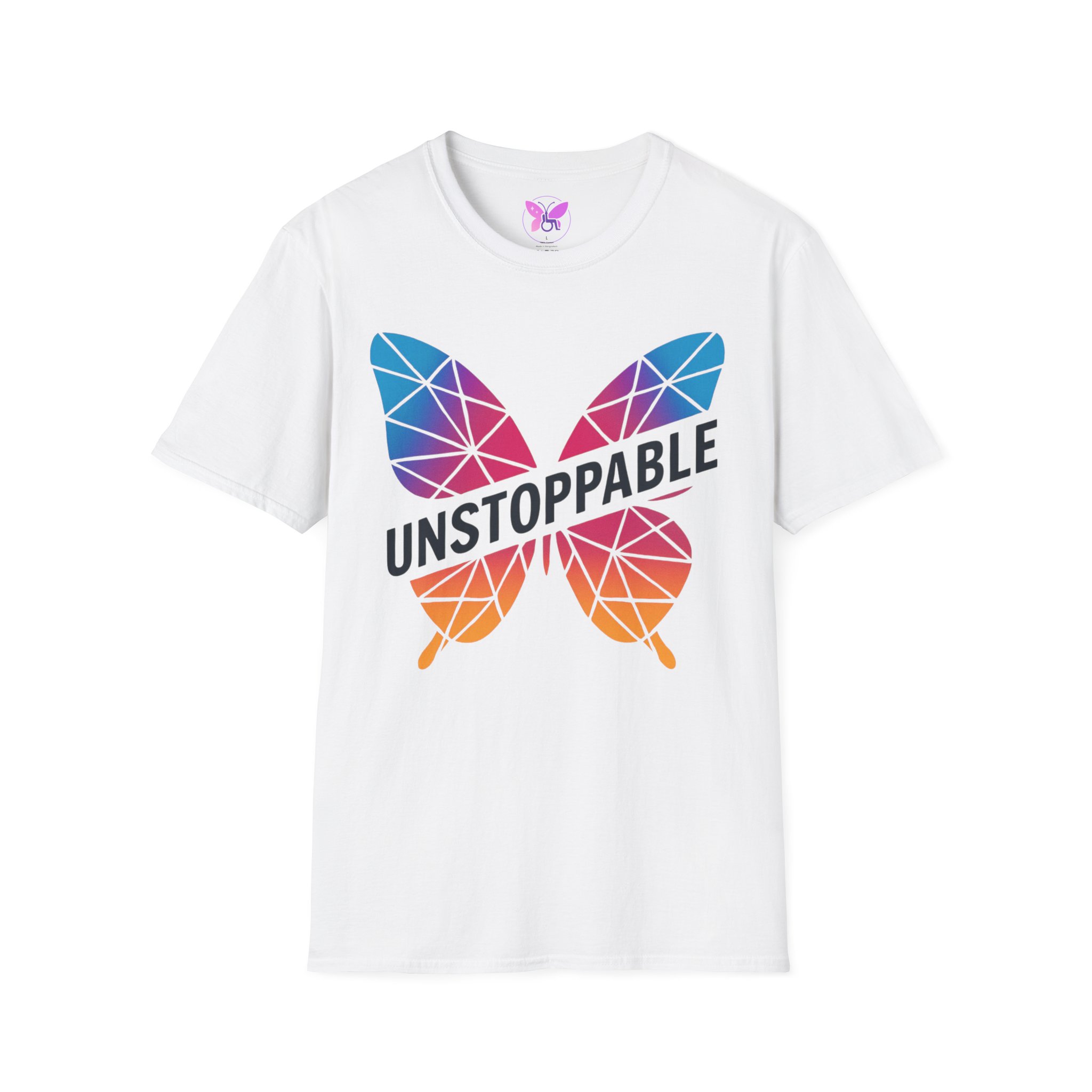 Unstoppable butterfly T-shirt -Geometric Colorful Butterfly Tee | Motivational Graphic Shirt | Gift for Her | Inspirational Apparel