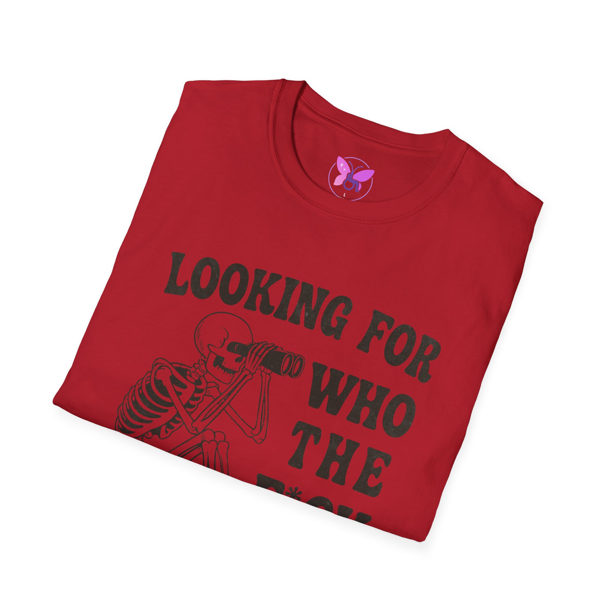 Looking For Who The F*ck Asked You Skeleton Graphic Tee Edgy Statement Halloween - Image 32