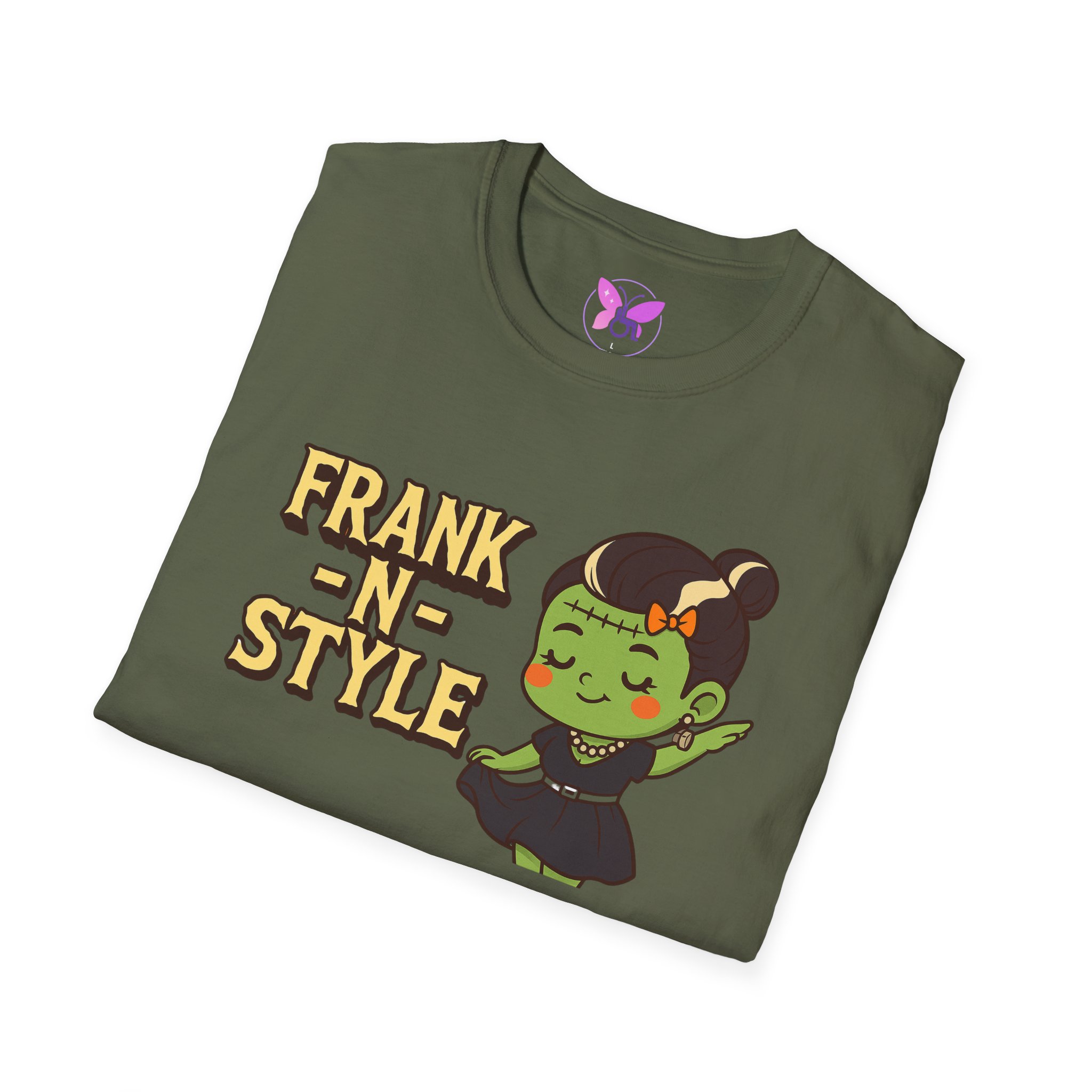 Girl Frank N Style Unisex Softstyle T-Shirt, Halloween Tee, Cute Monster Shirt, Gift for Friends, Spooky Season Apparel - Image 20