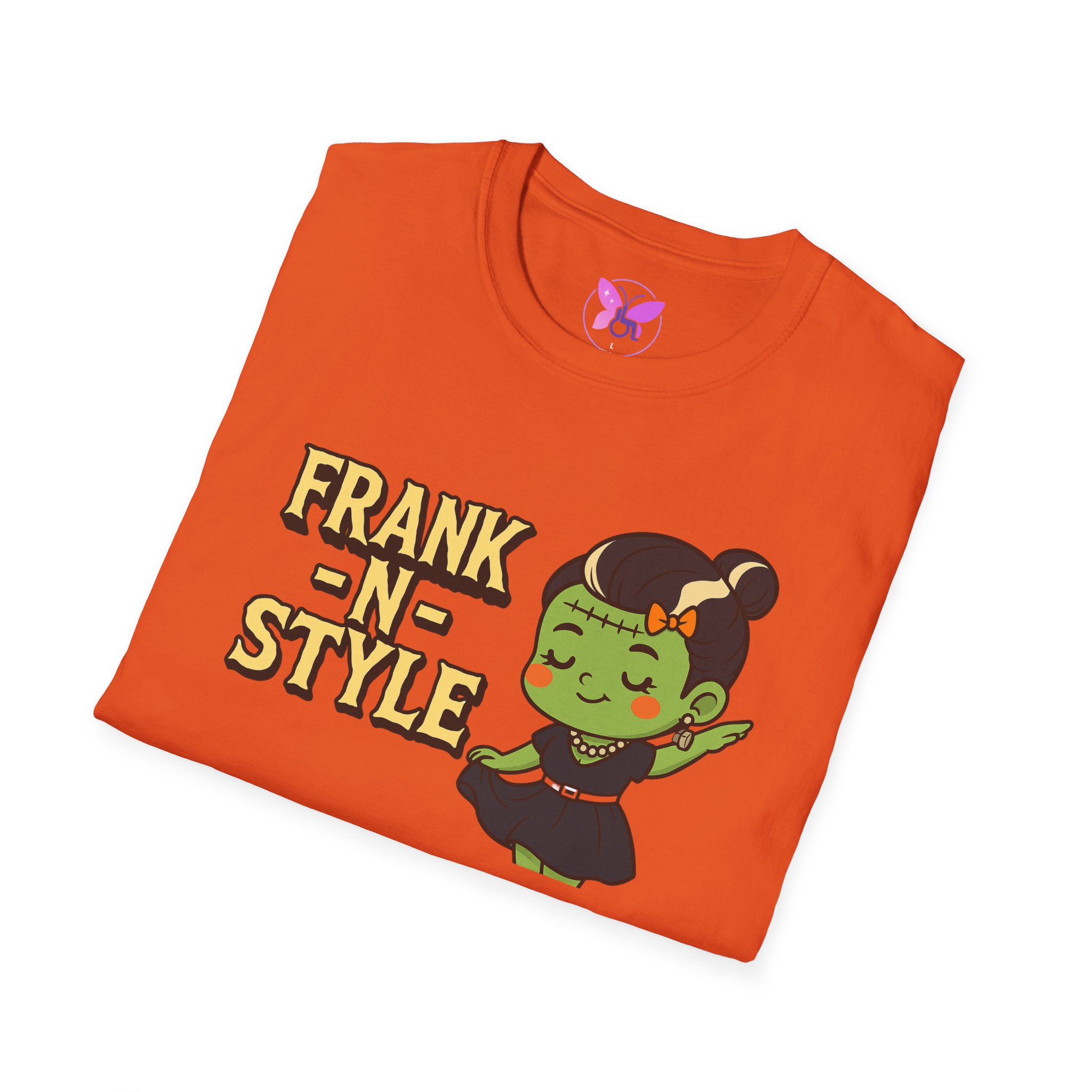 Girl Frank N Style Unisex Softstyle T-Shirt, Halloween Tee, Cute Monster Shirt, Gift for Friends, Spooky Season Apparel - Image 12