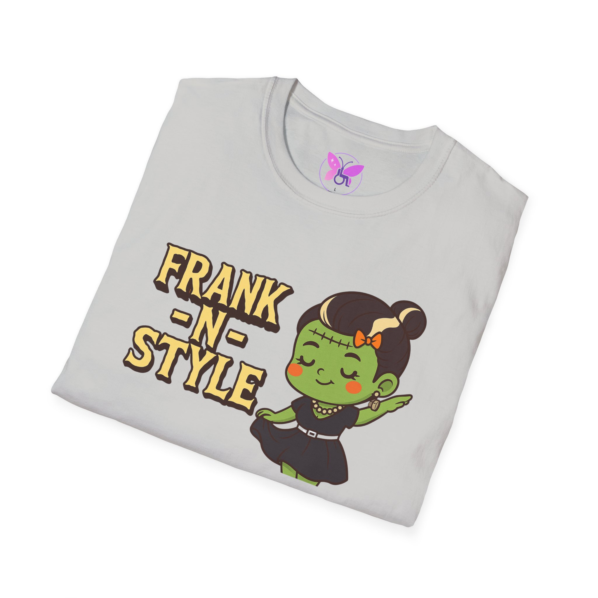 Girl Frank N Style Unisex Softstyle T-Shirt, Halloween Tee, Cute Monster Shirt, Gift for Friends, Spooky Season Apparel - Image 8