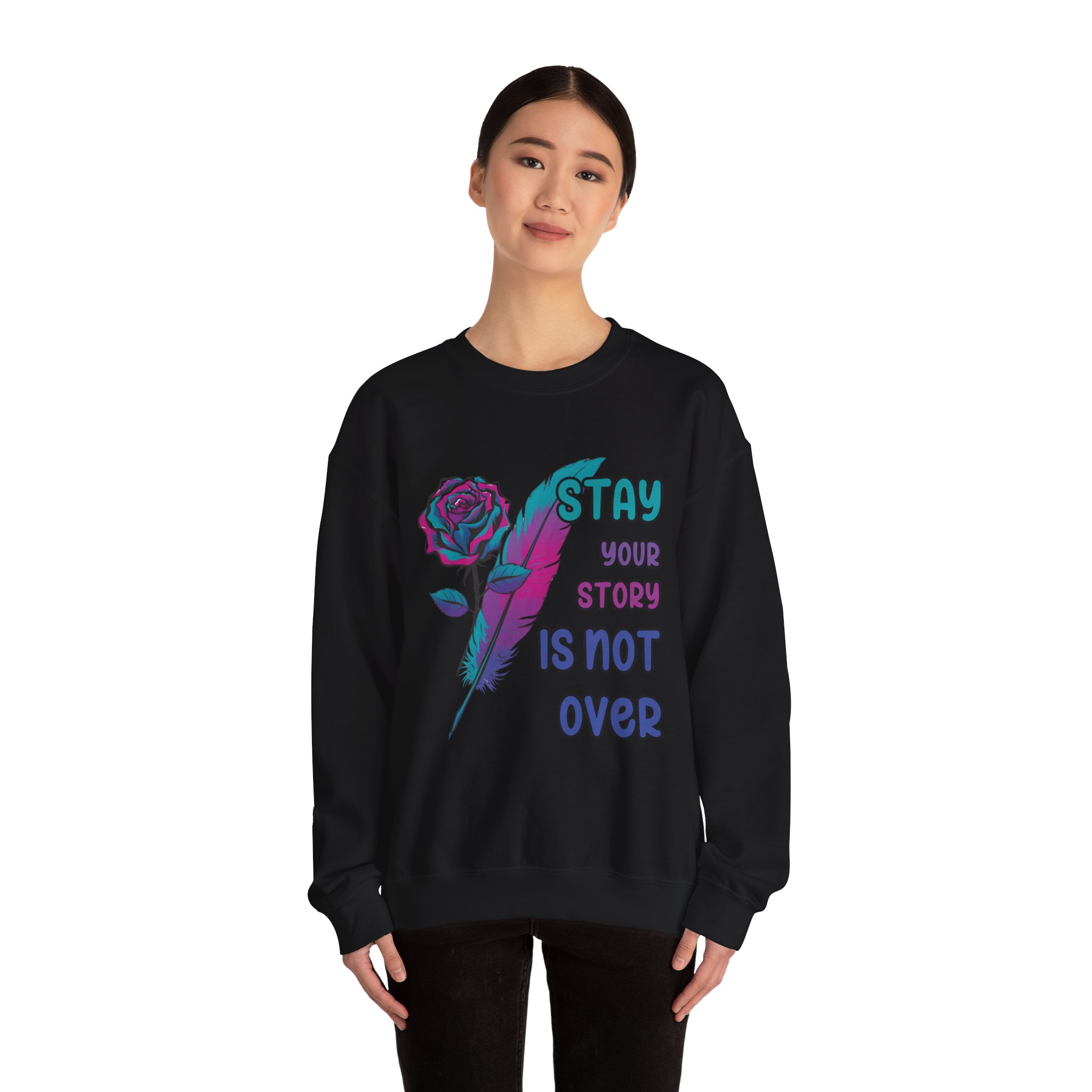 Stay Your Story is Not Over Suicide Awareness, Prevention, Motivational Crewneck, Inspirational Gift, Mental Health Awareness Sweatshirt - Image 8