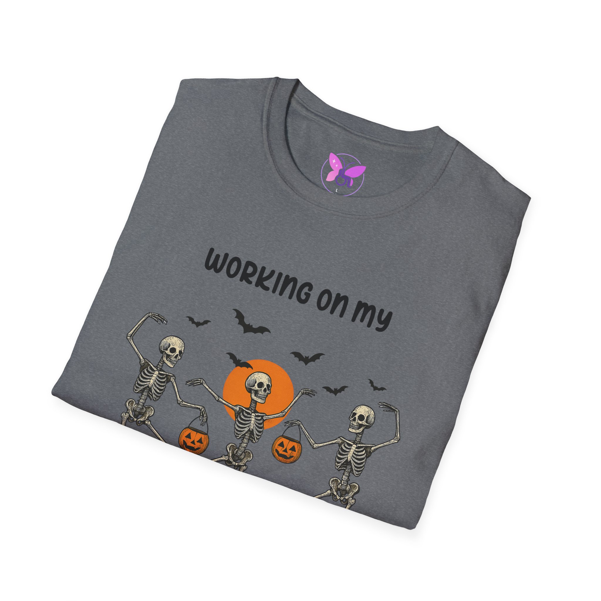 Social Skeleton Halloween Unisex Softstyle T-Shirt, Inspirational Tee, Casual Wear, Gift for Friends, Everyday Comfort, Positive Vibes - Image 20