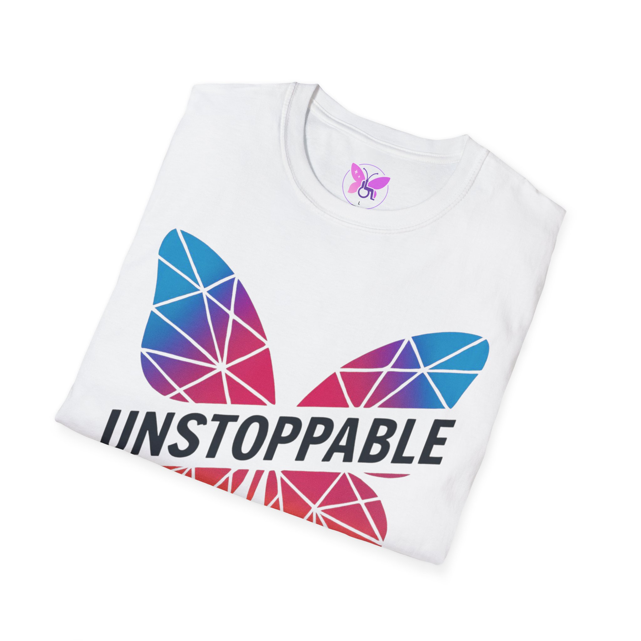 Unstoppable butterfly T-shirt -Geometric Colorful Butterfly Tee | Motivational Graphic Shirt | Gift for Her | Inspirational Apparel - Image 4