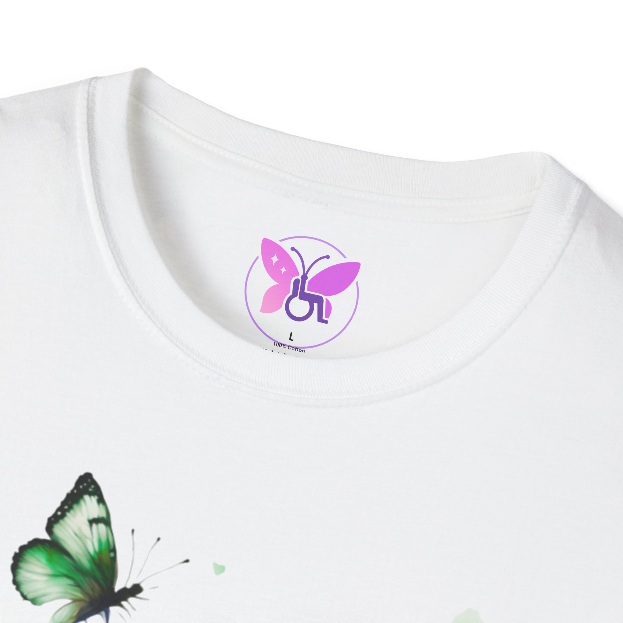 Cerebral Palsy Awareness T-Shirt Green Ribbon Butterfly Tee for Support, Disability Pride Unisex T-Shirt Gift for Campaign t-shirt - Image 3