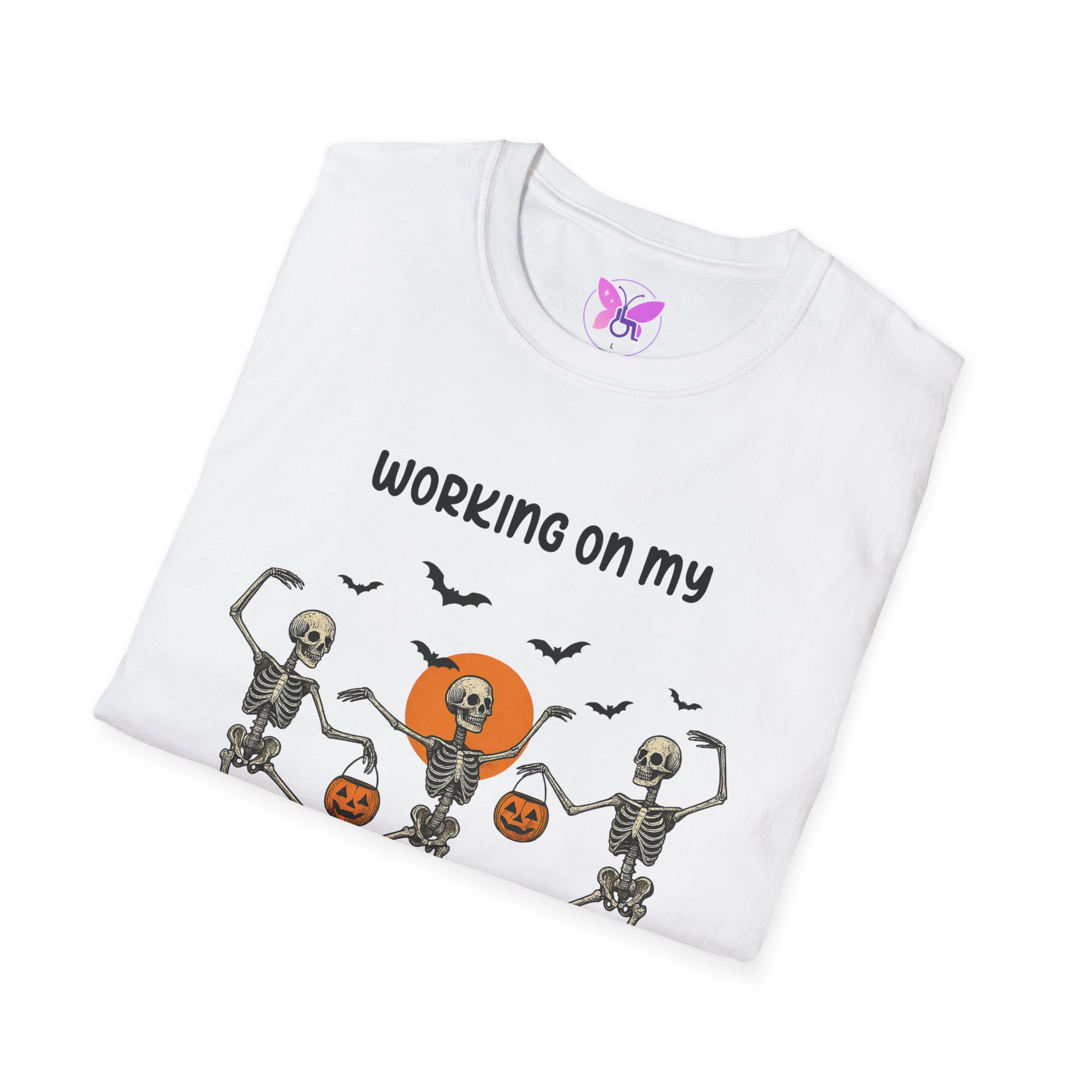 Social Skeleton Halloween Unisex Softstyle T-Shirt, Inspirational Tee, Casual Wear, Gift for Friends, Everyday Comfort, Positive Vibes - Image 8