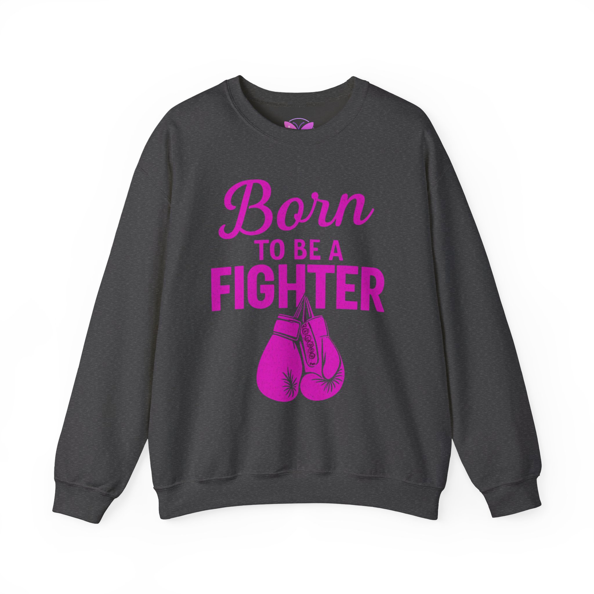Breast Cancer Awareness Sweatshirt Adult Crew Neck Born To Be A Fighter Gift For Her Pink Ribbon Cancer Survivor Support Limited Edition - Image 13