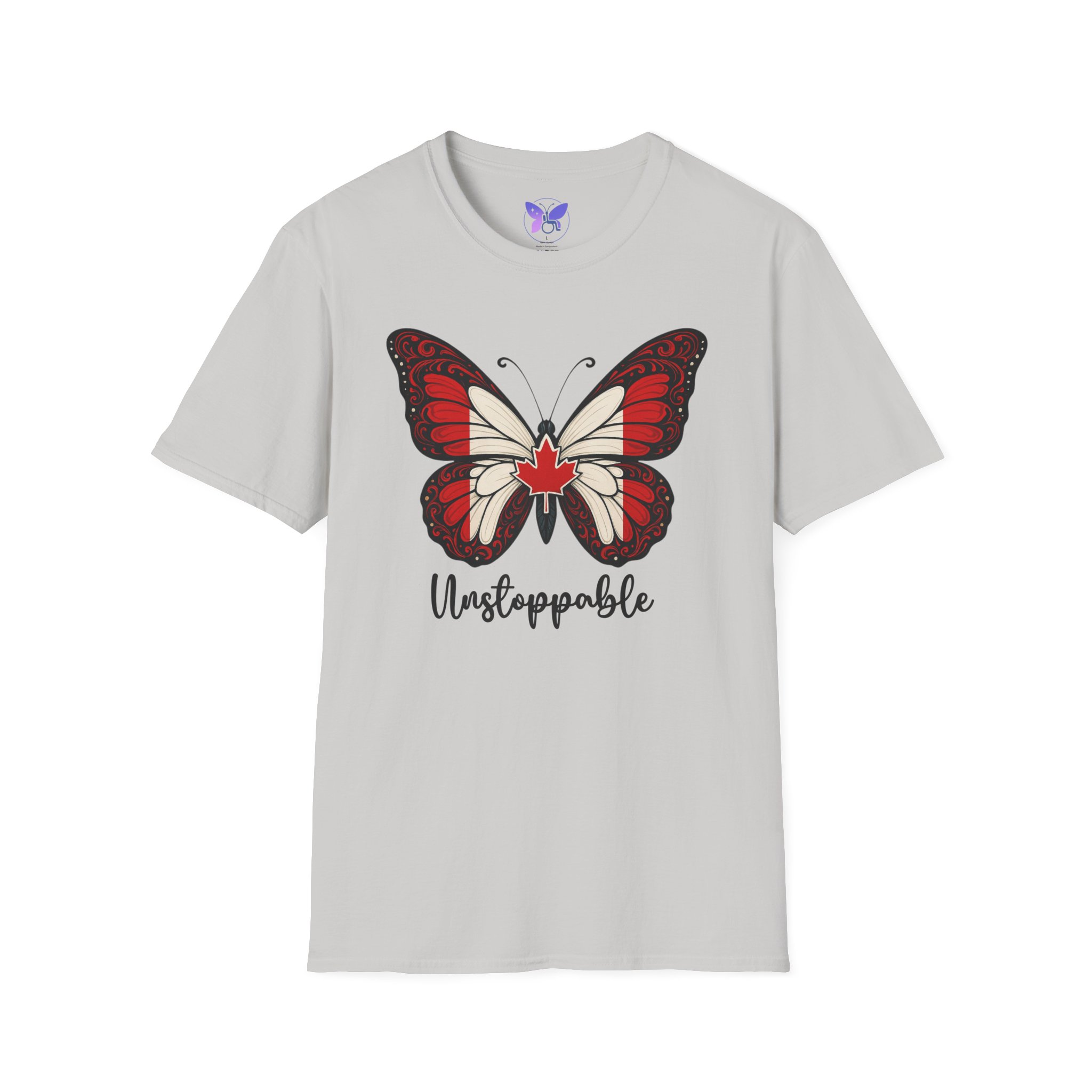 Unstoppable Wings Canada Flag Butterfly Shirt Unisex Canadian Flag Butterfly Tee Patriot Pride Empowerment Graphic Shirt Gift for Canadians - Image 5