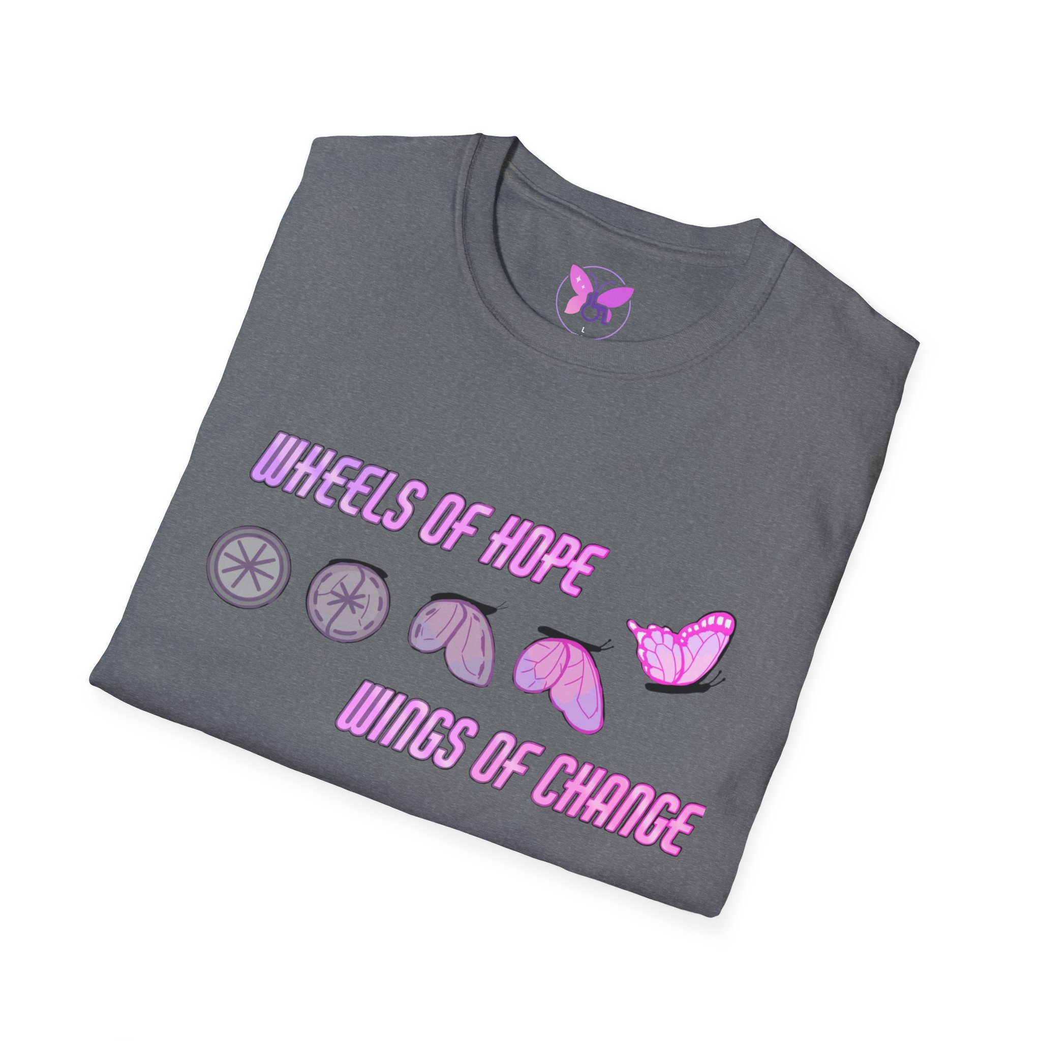 Wheels of Hope Unisex Softstyle T-Shirt, Inspirational Tee, Casual Wear, Gift for Friends, Everyday Comfort, Positive Vibes - Image 20