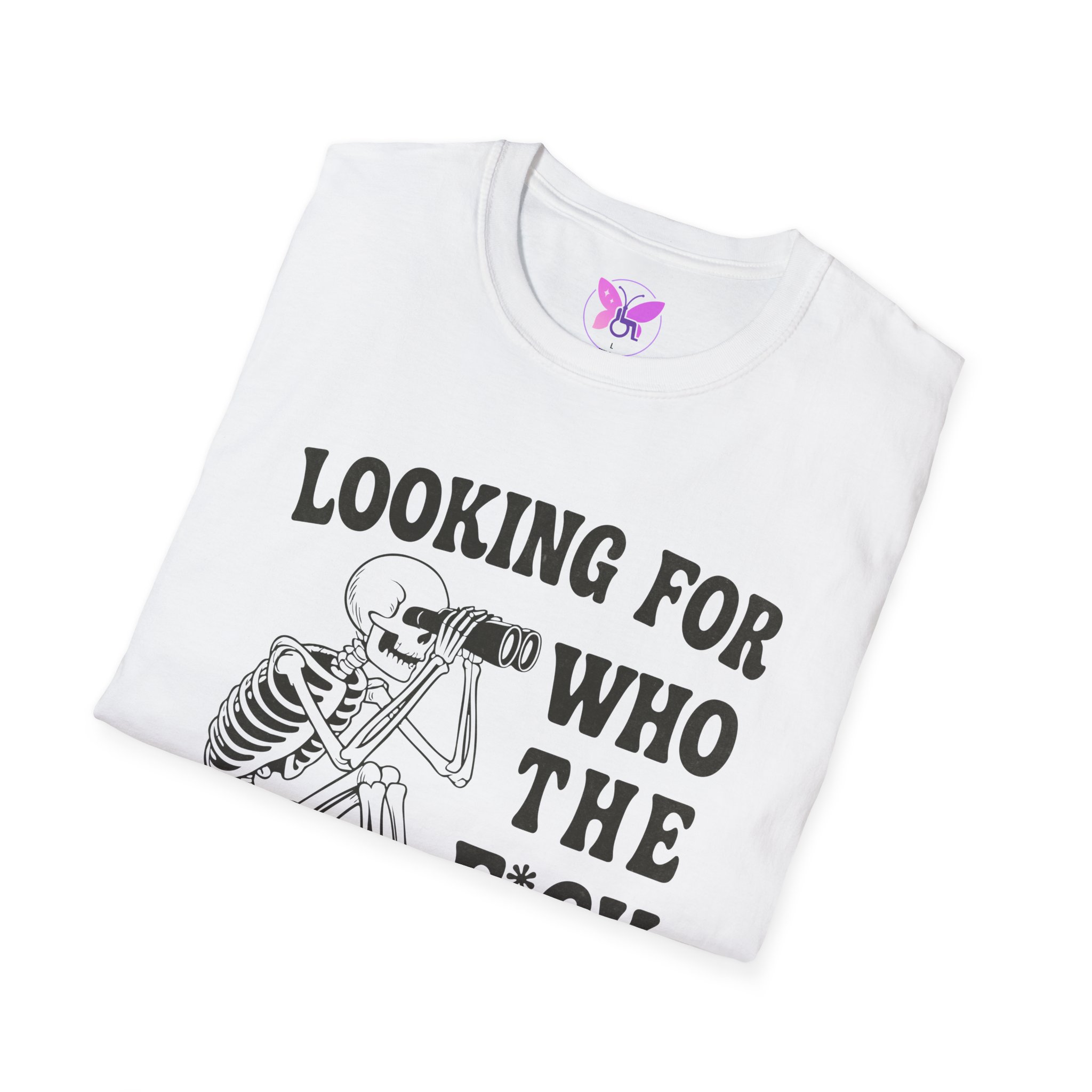 Looking For Who The F*ck Asked You Skeleton Graphic Tee Edgy Statement Halloween - Image 4
