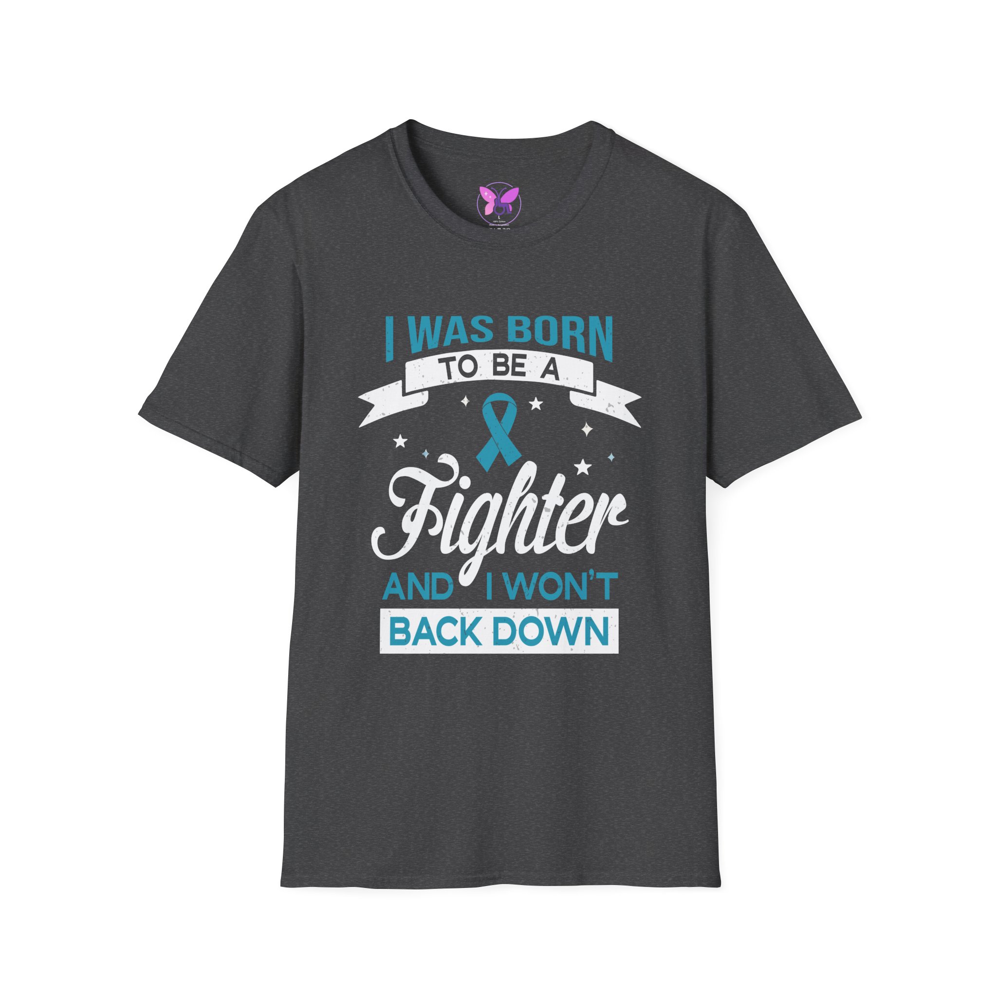 Ribbon Awareness T-Shirt Ovarian Cancer, Sexual Asault Motivational Fighter Unisex Tee| I | Resilience & Motivation Gift for Survivors - Image 5