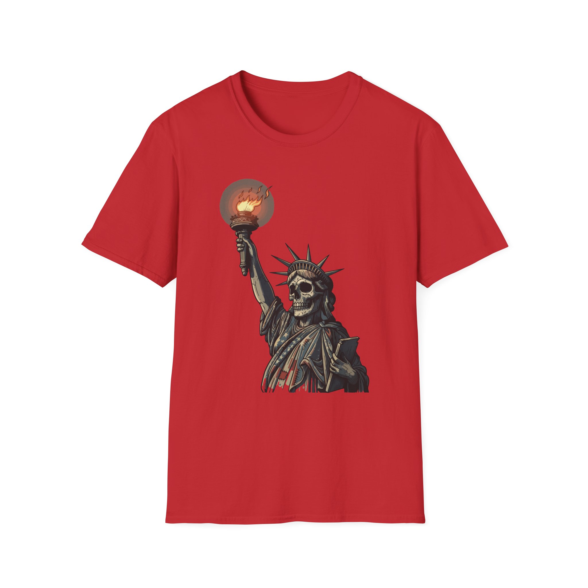 Skeleton Statue of Liberty graphic T-Shirt | skull torch, Gothic T Shirt, Unisex Tee, Dark Political Art, Festival Tee, Statement Tee - Image 17