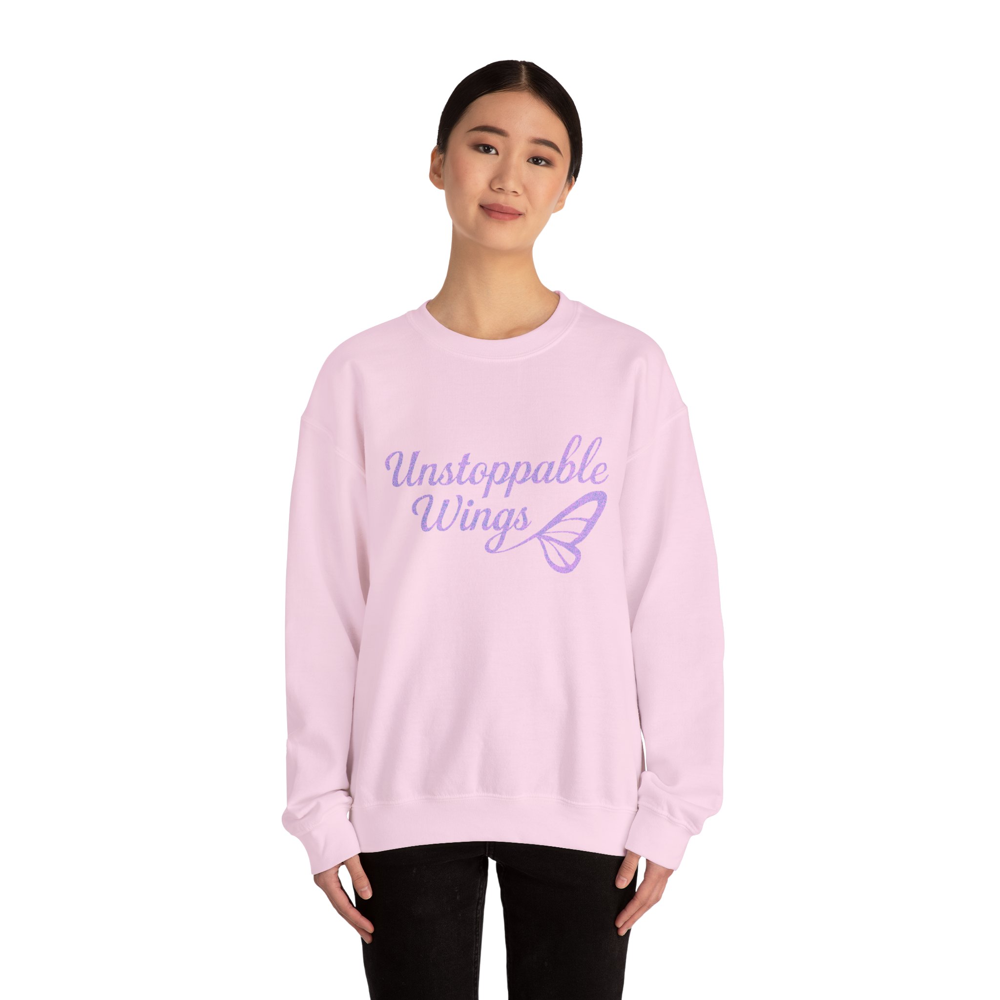 Unstoppable Wings Crewneck Sweatshirt - Cozy Unisex Apparel, Inspirational Gift, Butterfly Love, Everyday Comfort, Motivation Top - Image 4