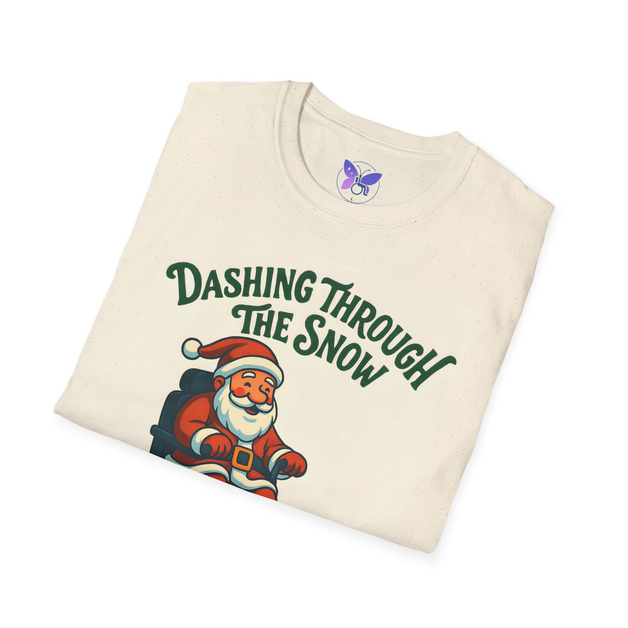 Funny Adaptive Christmas Shirt Dashing Through the Snow Santa in Wheelchair Snowplow T Shirt Inclusive Holiday Tee - Image 4