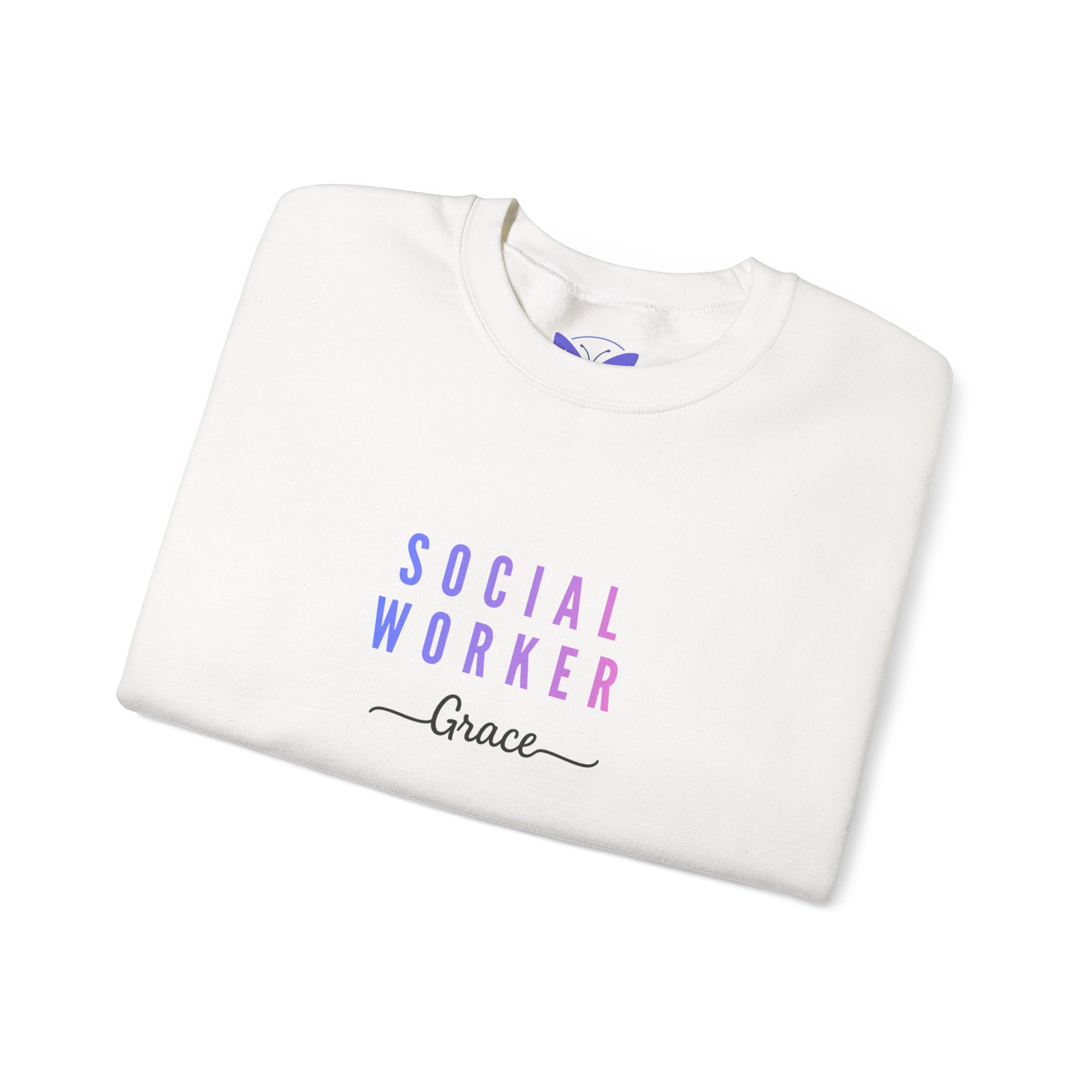 Personalized Social Worker Crewneck Sweatshirt Custom Name Appreciation Gift for Social Work Professionals - Image 3