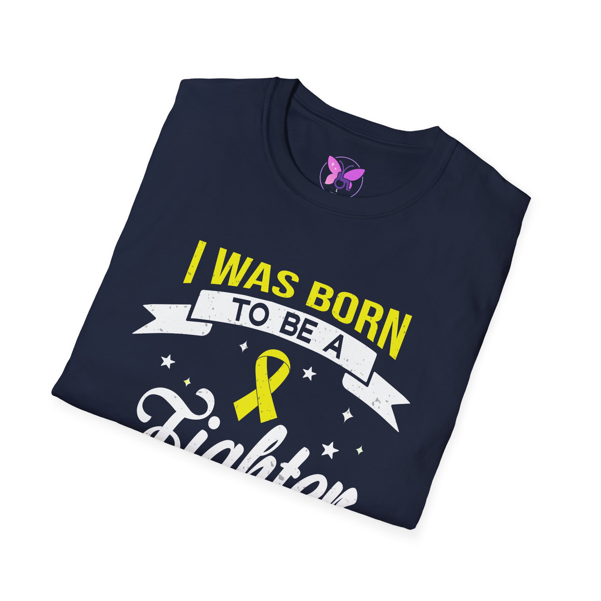 Empowering Fighter Tee , Gift for Cancer Awareness, Unisex Yellow Ribbon Sarcoma and Bone Cancer Awareness Tee I Was Born To Be A Fighter - Image 20