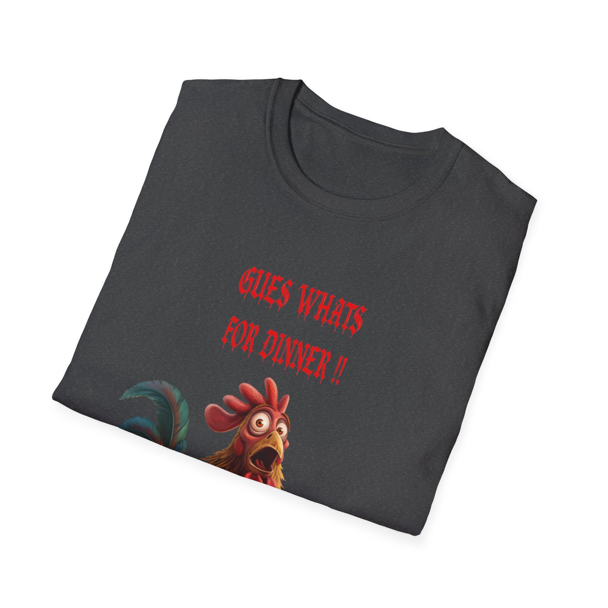 Rooster Illustration T-Shirt | 'Guess What's for Dinner?' Chicken Tee - Image 16