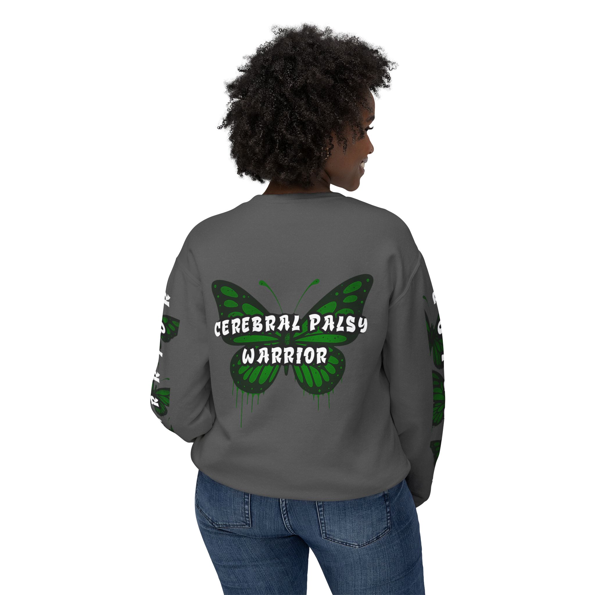 Adult CEREBRAL PALSY WARRIOR Sweatshirt Awareness Apparel by Butterfly Dreams On Wheels - Image 4
