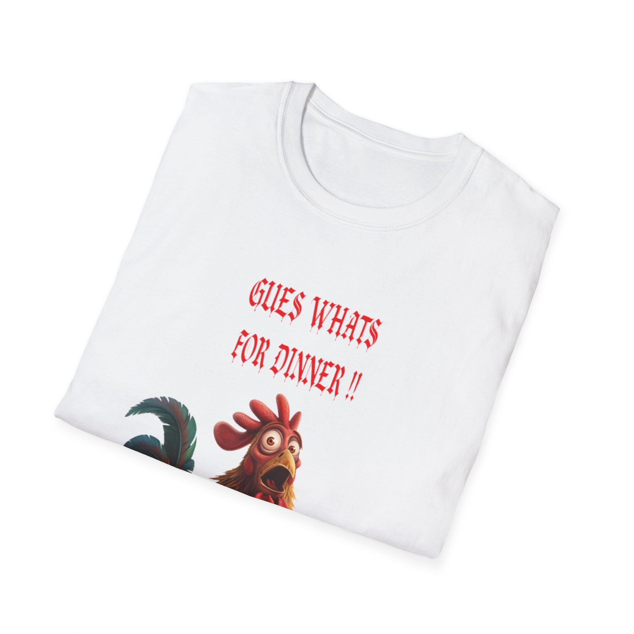 Rooster Illustration T-Shirt | 'Guess What's for Dinner?' Chicken Tee - Image 4