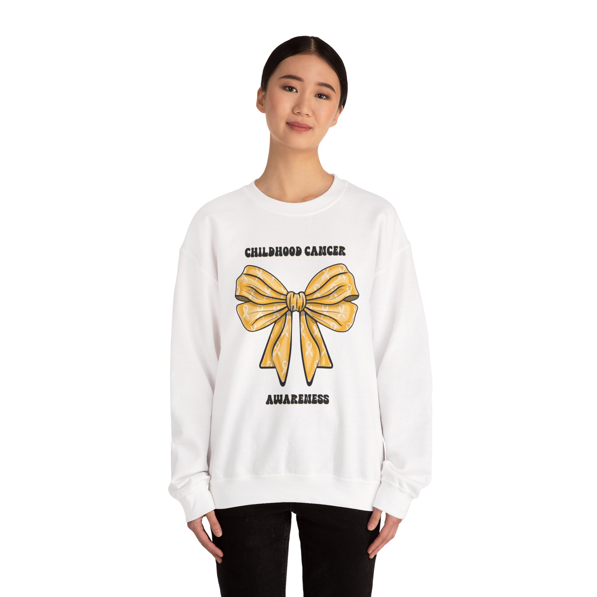 Childhood Cancer Gold Ribbon Sweatshirt -Awareness Sweatshirt, Advocacy Apparel, Fundraiser Gift, Cancer Awareness, Survivor Support - Image 4