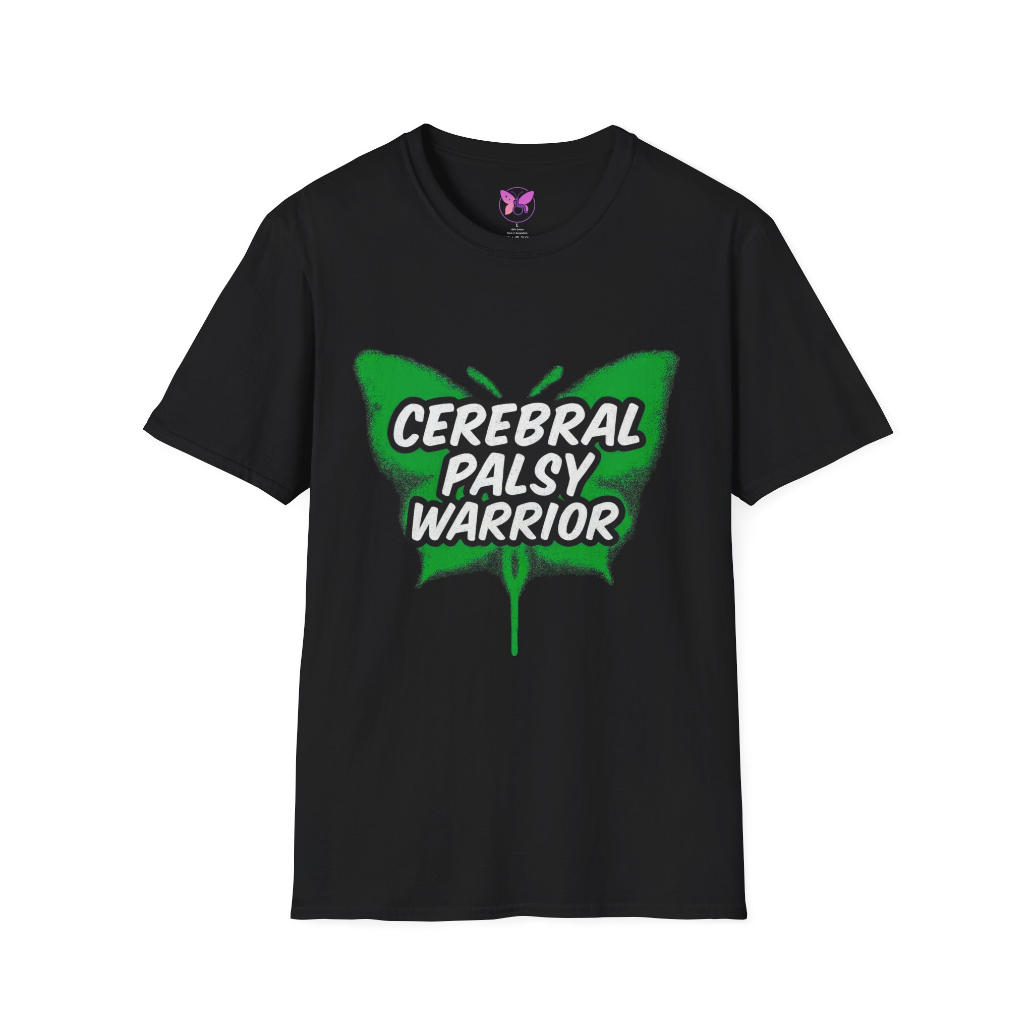 Adult Cerebral Palsy Warrior T-Shirt – Green Butterfly Awareness Tee