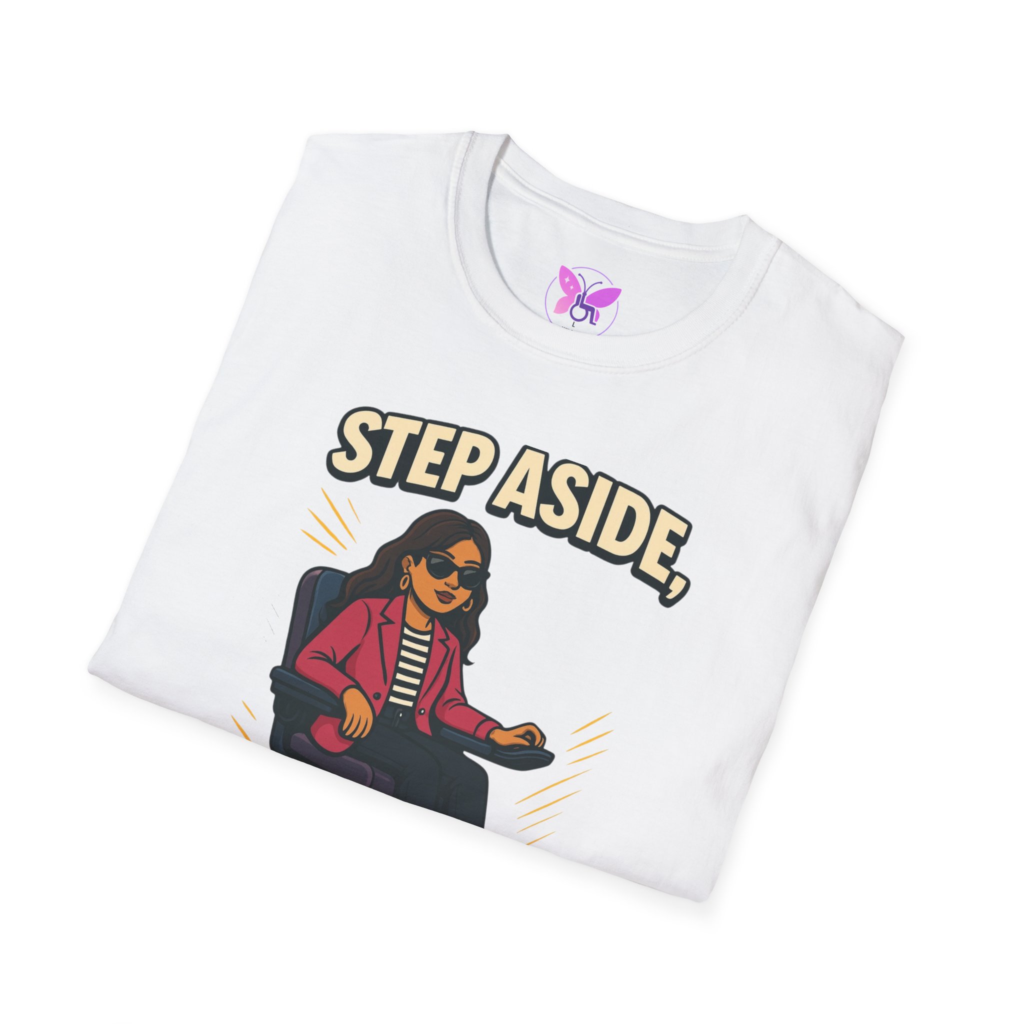 Personalized I Roll With Style Unisex Softstyle T-Shirt, Custom Disability Awareness Tee, Handicap Support Shirt, Inclusive Fashion Top, - Image 4