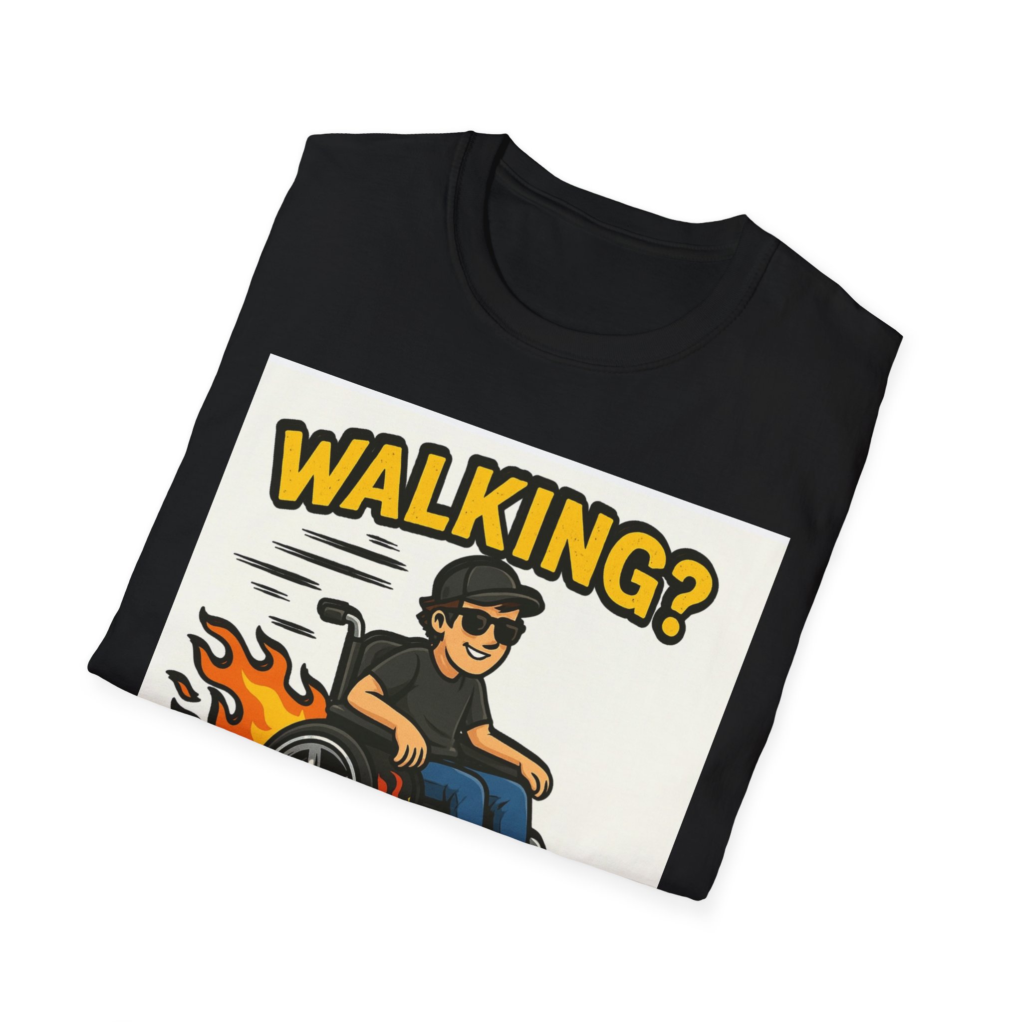 Walking Overrated Funny Wheelchair T-Shirt -Bold Disability Pride Tee Adaptive Fashion Sarcastic T-Shirt Disabiliy Gift Independence Tee - Image 8