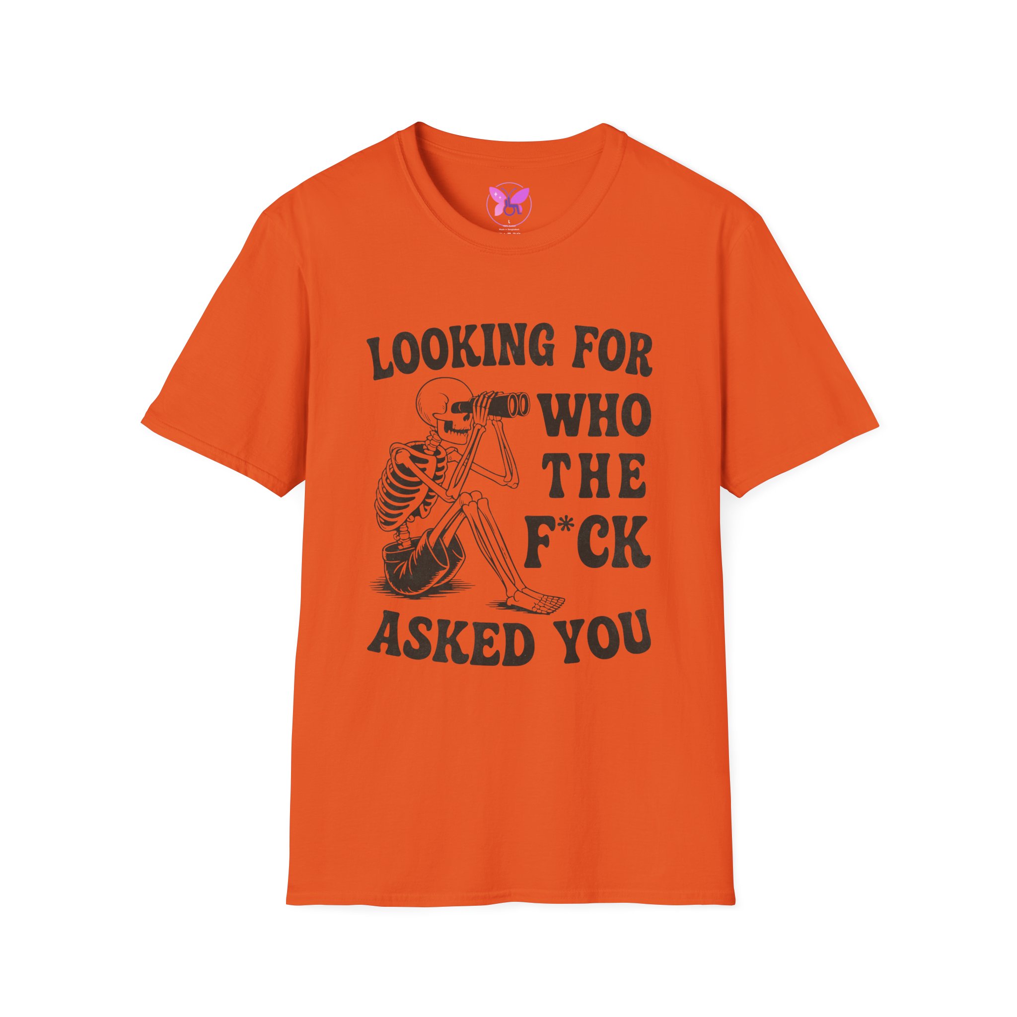 Looking For Who The F*ck Asked You Skeleton Graphic Tee Edgy Statement Halloween - Image 9