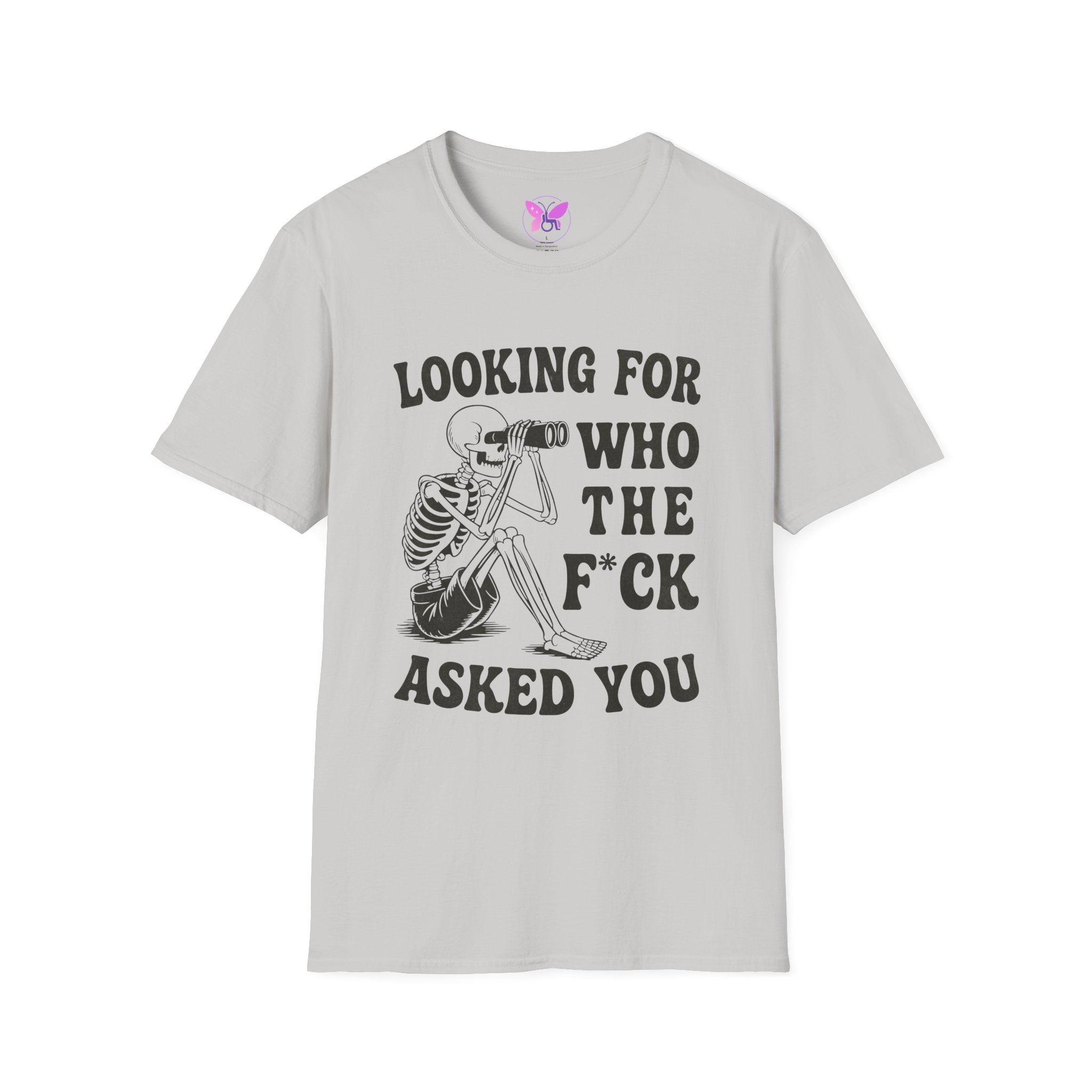 Looking For Who The F*ck Asked You Skeleton Graphic Tee Edgy Statement Halloween - Image 5