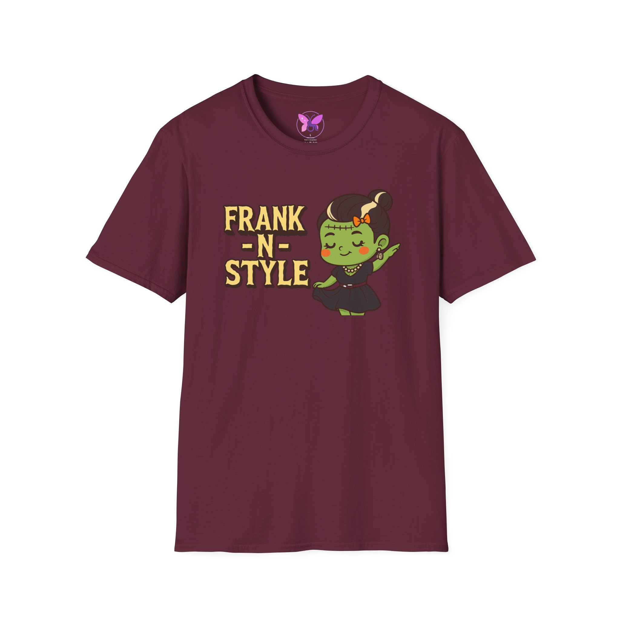 Girl Frank N Style Unisex Softstyle T-Shirt, Halloween Tee, Cute Monster Shirt, Gift for Friends, Spooky Season Apparel - Image 13