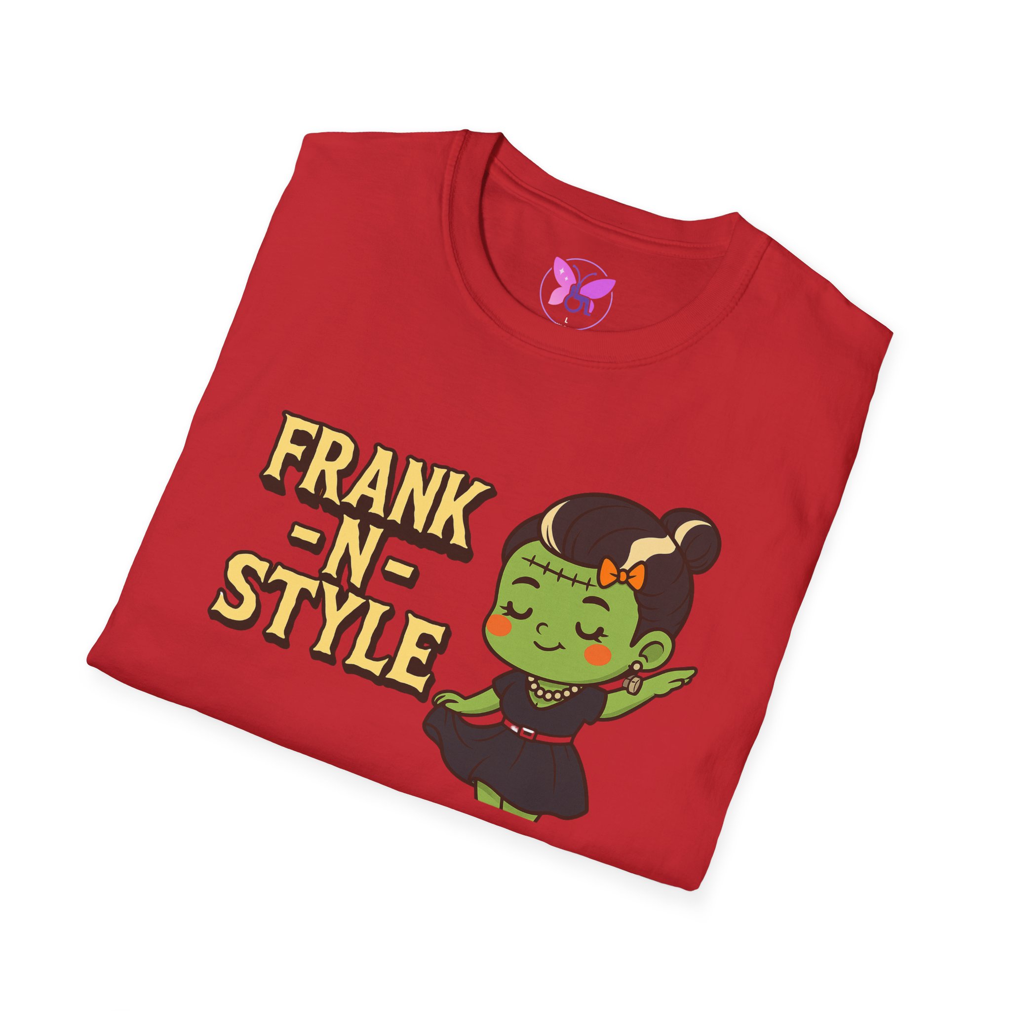 Girl Frank N Style Unisex Softstyle T-Shirt, Halloween Tee, Cute Monster Shirt, Gift for Friends, Spooky Season Apparel - Image 40